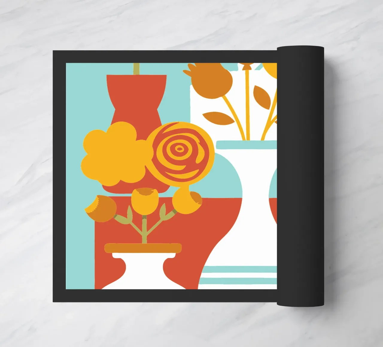 Decorazione con vaso di fiori zerbino da FLOWER PLACE SHOP
