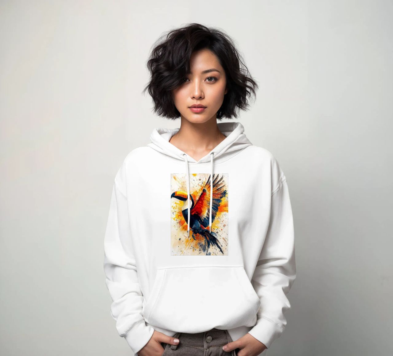 Toucan bird art felpa con cappuccio da Lionmixart