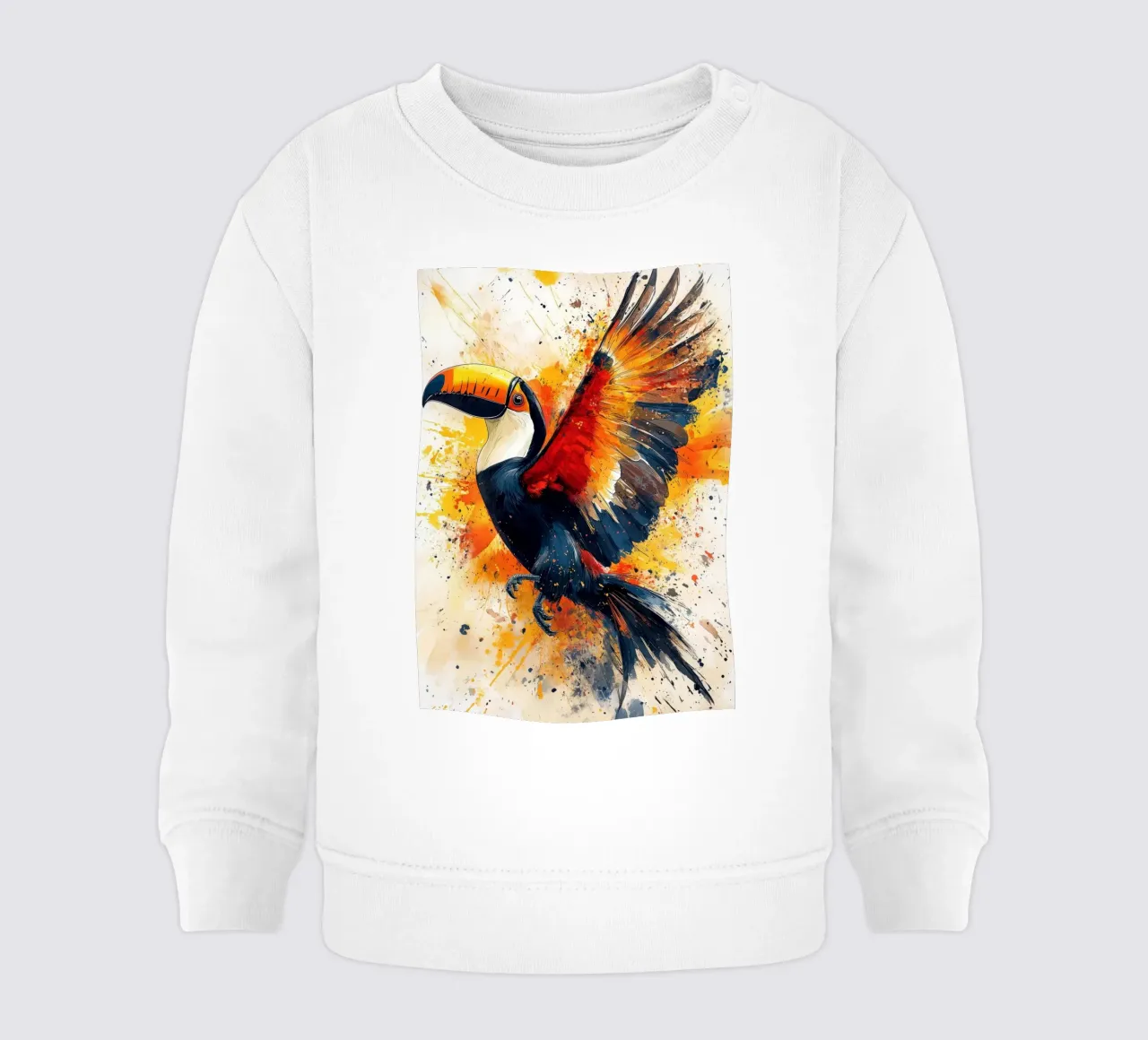 Toucan bird art baby sweatshirt van Lionmixart