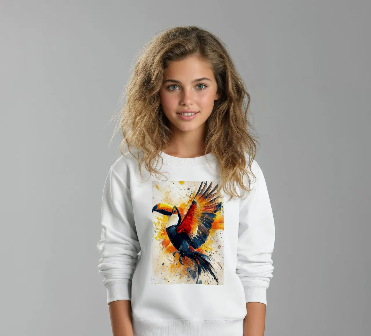 Toucan bird art felpa bambino da Lionmixart