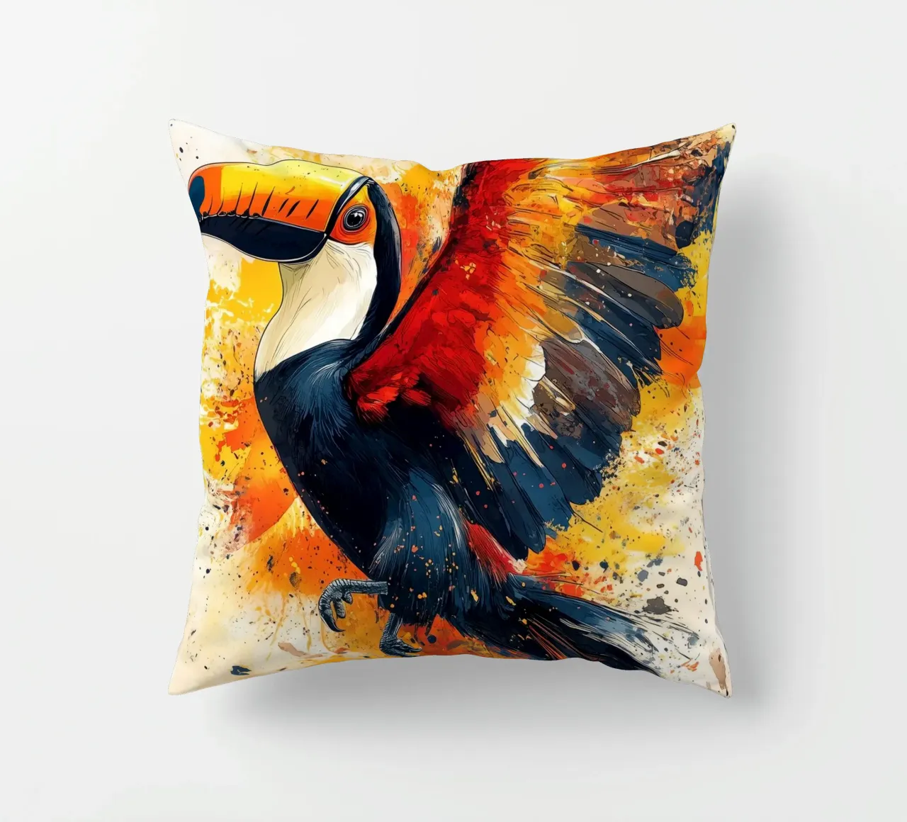 Toucan bird art cuscino da Lionmixart
