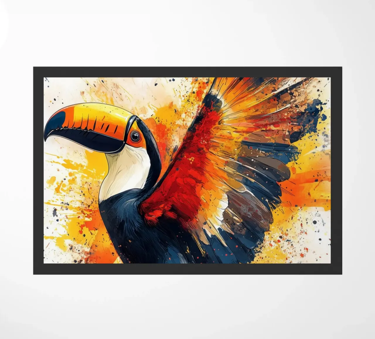 Toucan bird art felpudo de Lionmixart
