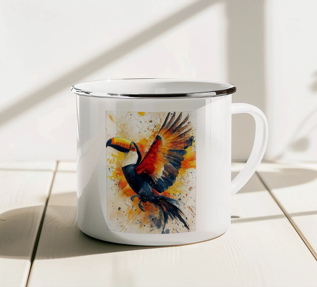 Toucan bird art tazza in smalto da Lionmixart