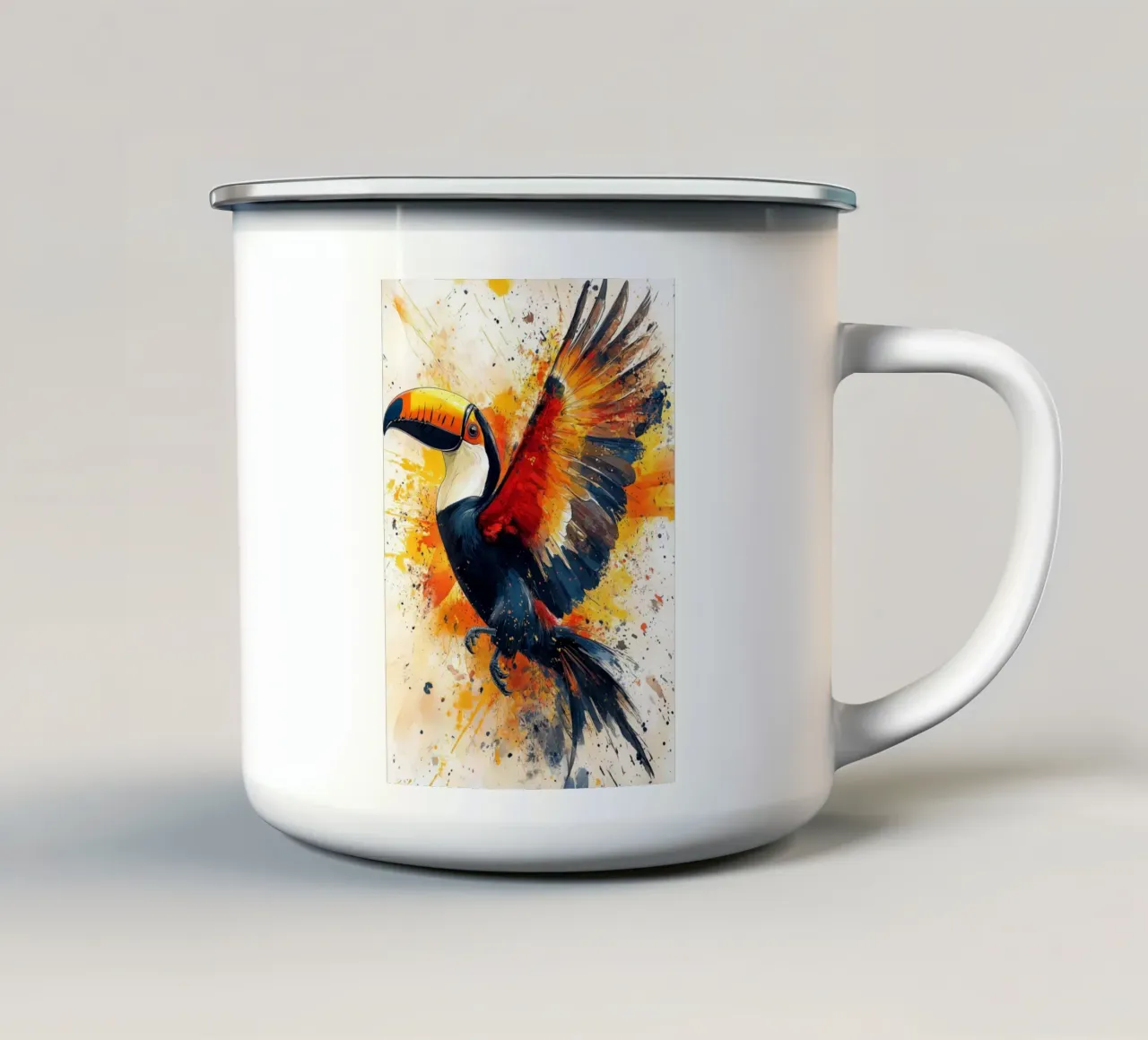 Toucan bird art emaille mok van Lionmixart