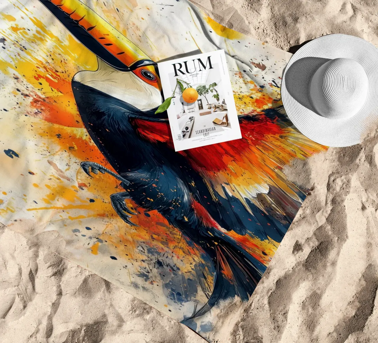Toucan bird art telo mare da Lionmixart