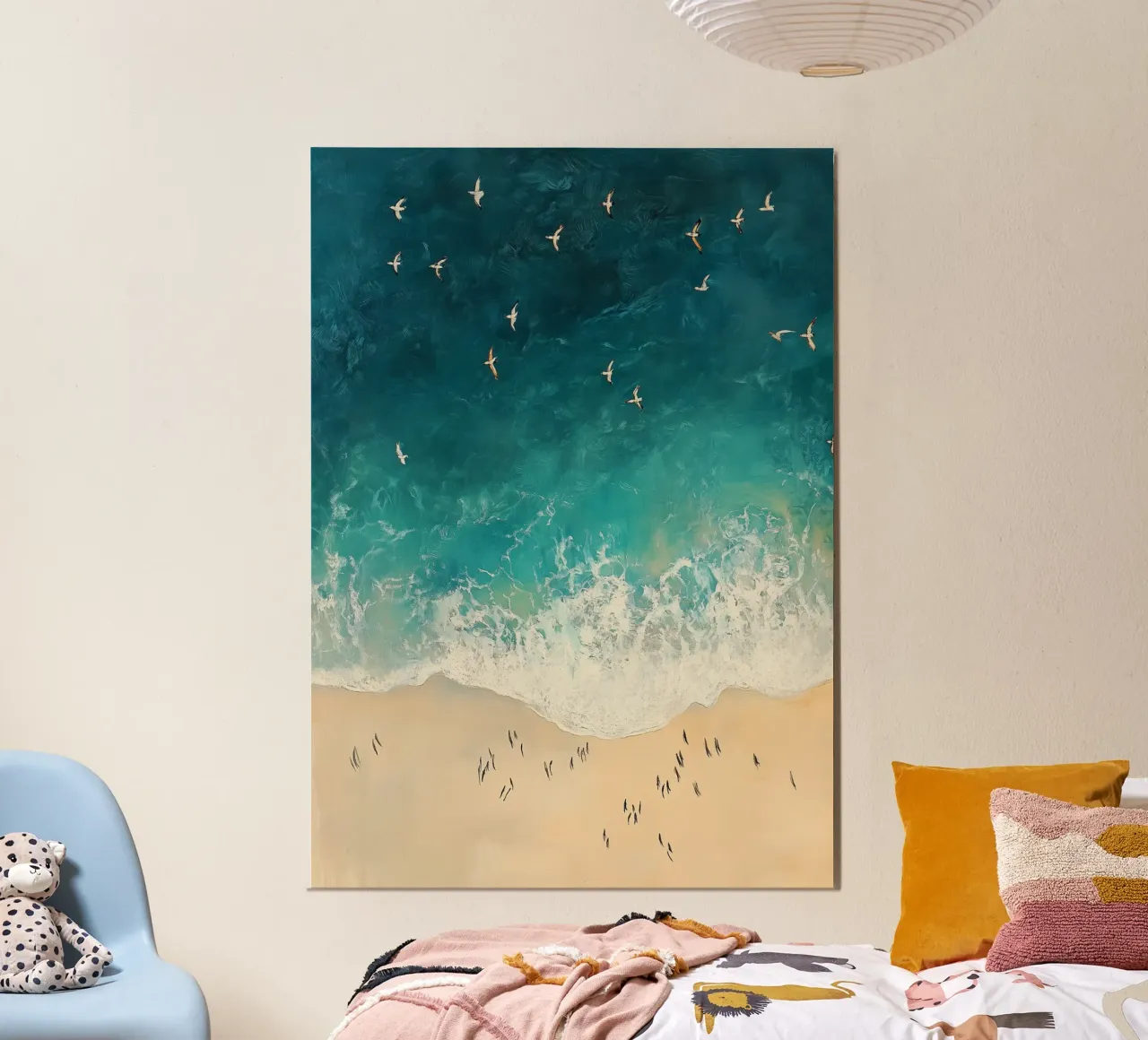 Seaside Ballet: Aerial Harmony poster con telaio in plastica da Mosaic Dialogue
