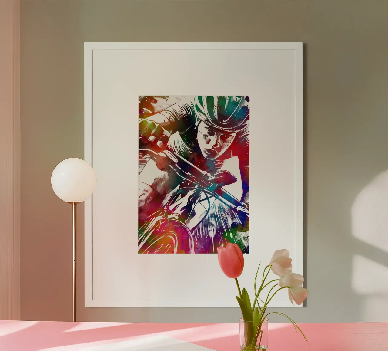 Biker sport art bianco poster da SPORT