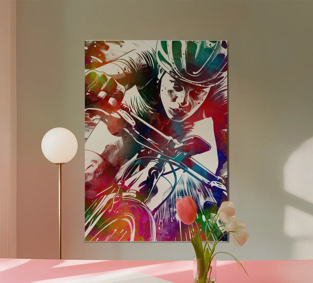 Biker sport art bianco poster da SPORT