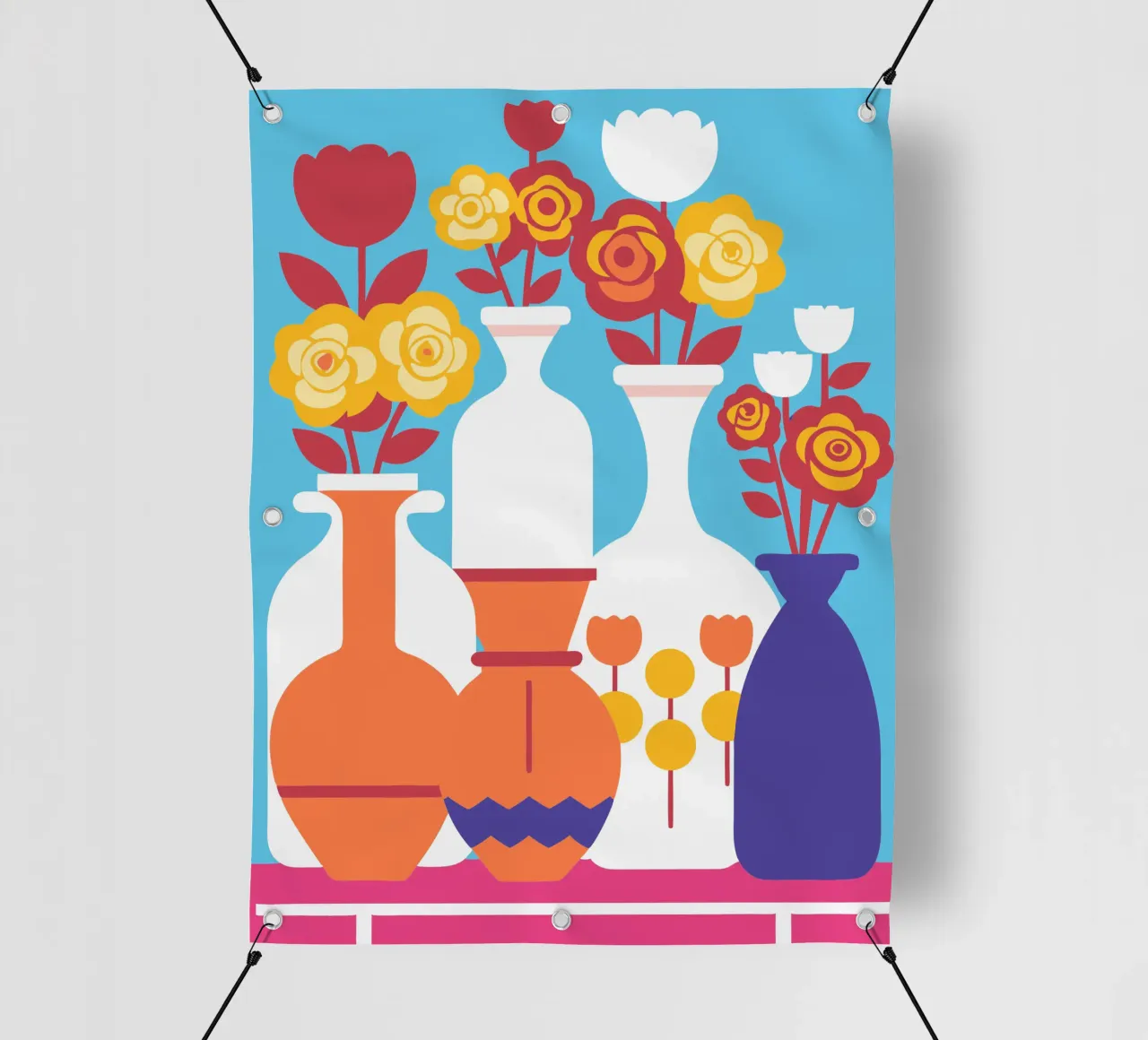 Decorazione con vaso di fiori telo in pvc da FLOWER PLACE SHOP