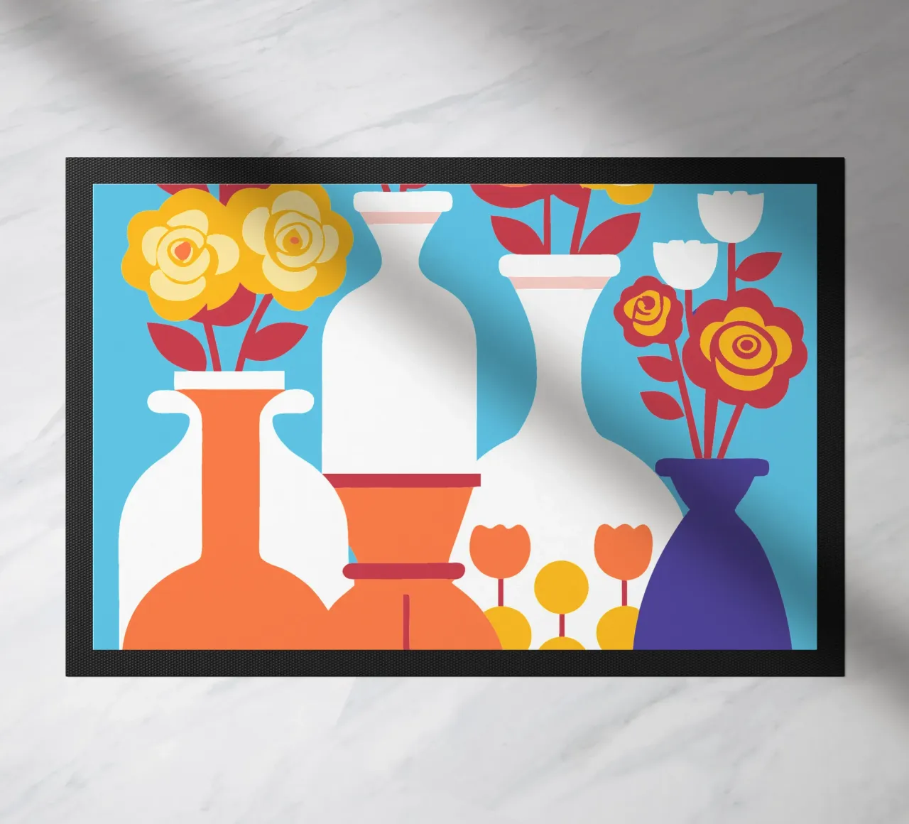 Decorazione con vaso di fiori zerbino da FLOWER PLACE SHOP