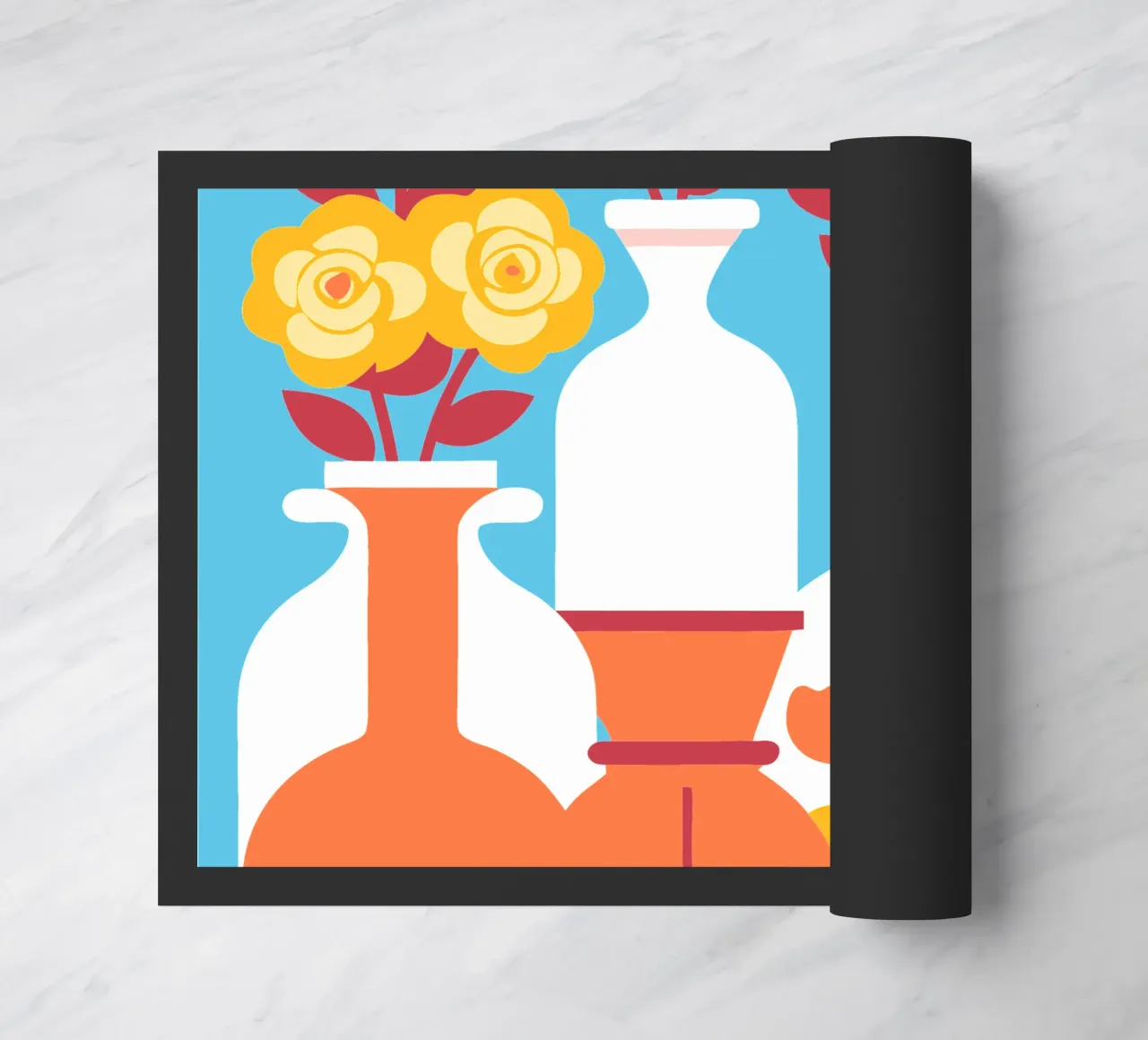 Decorazione con vaso di fiori zerbino da FLOWER PLACE SHOP