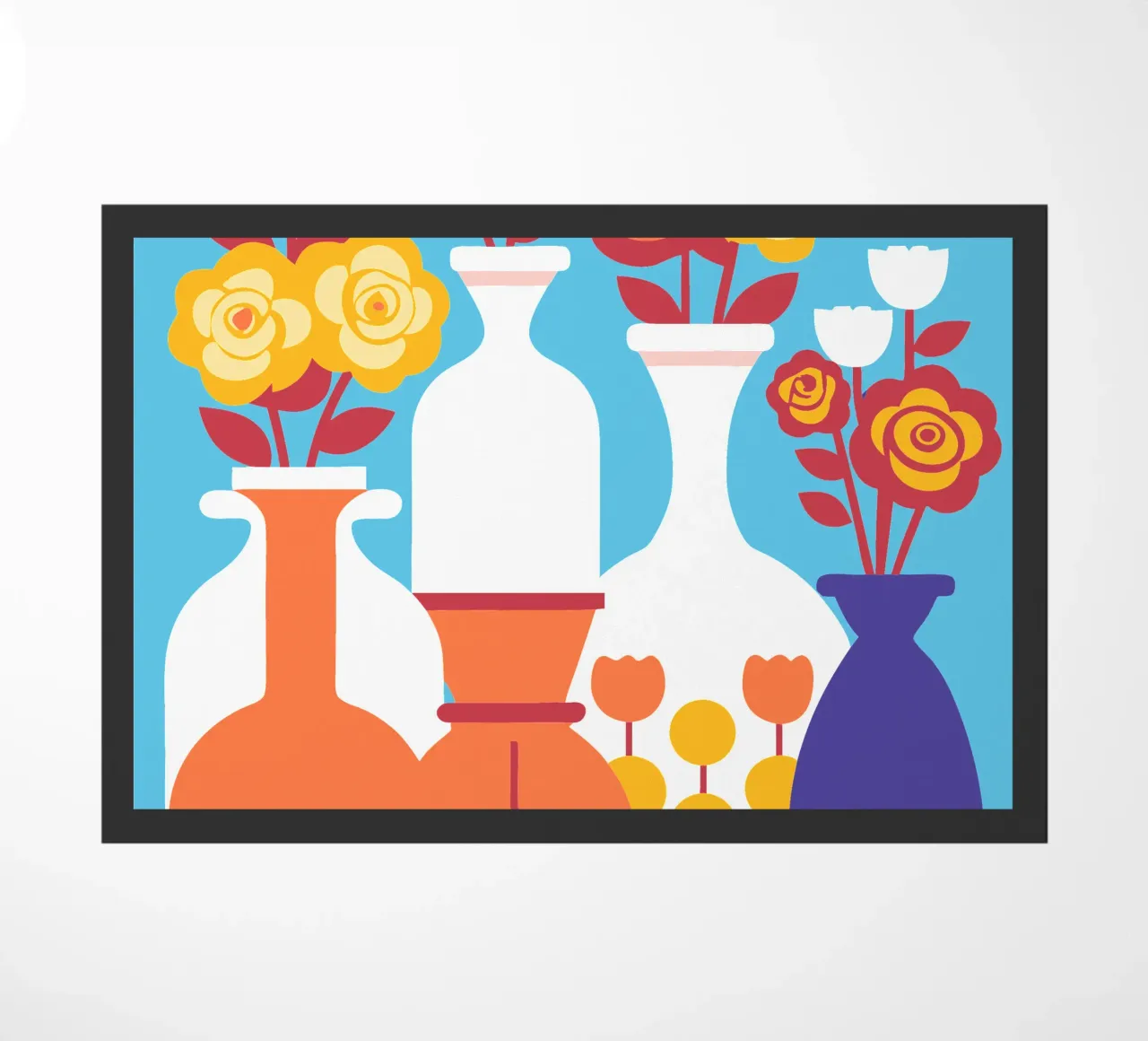 Decorazione con vaso di fiori zerbino da FLOWER PLACE SHOP