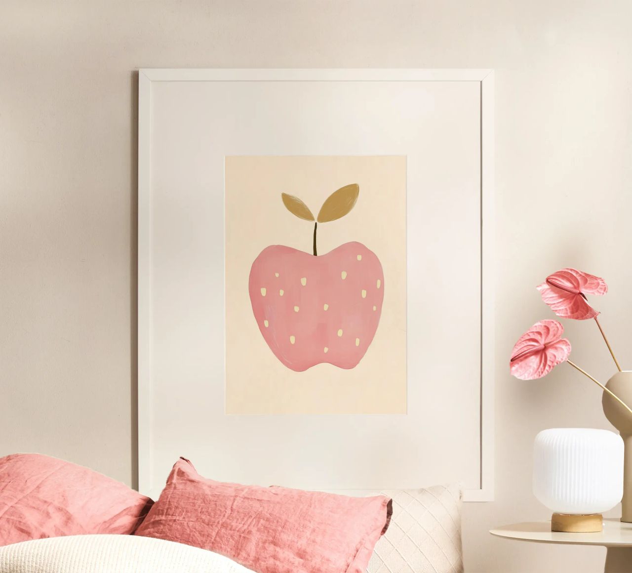 Niedlicher Apfel Druck, Obst Wandkunst, Kinderzimmer Poster Poster von Little Lola