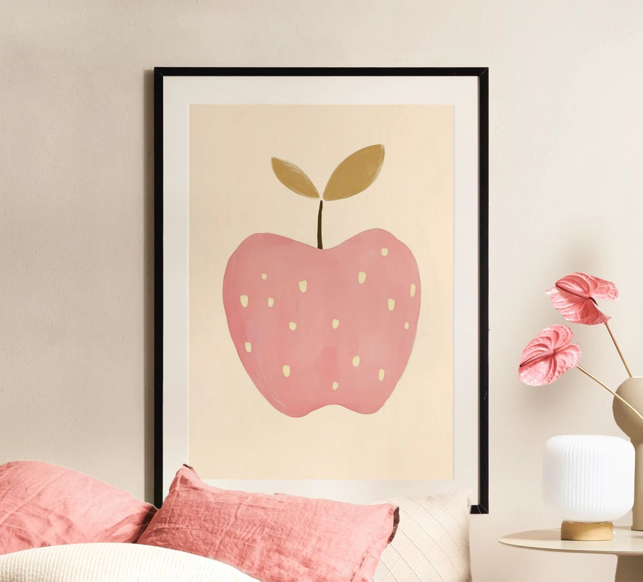 Niedlicher Apfel Druck, Obst Wandkunst, Kinderzimmer Poster Poster von Little Lola