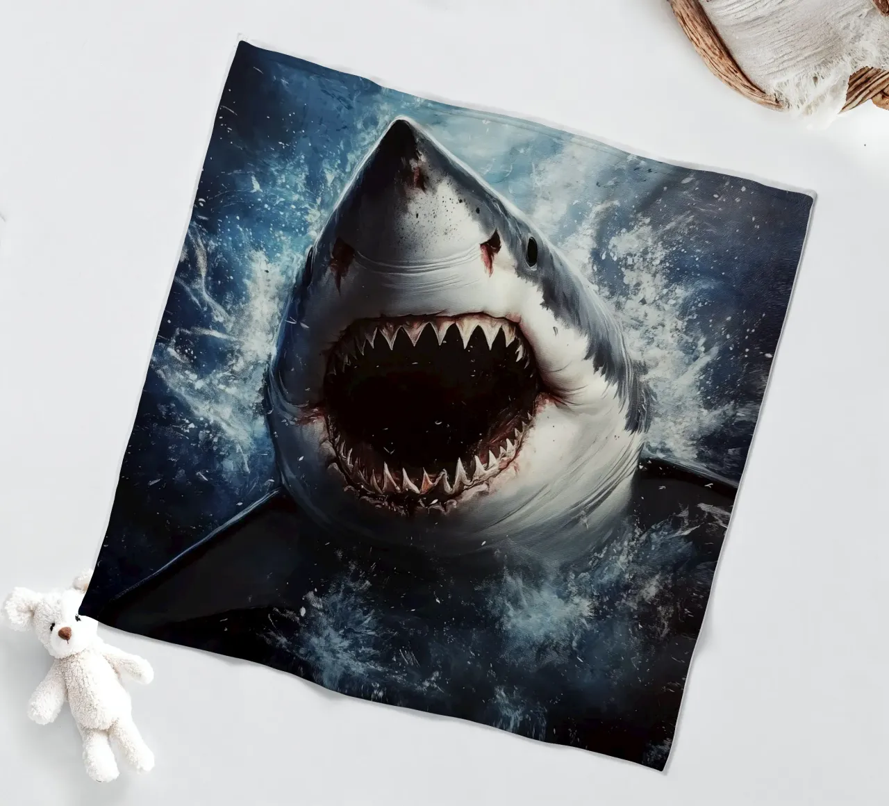 Hai Fleecedecke von Lionmixart