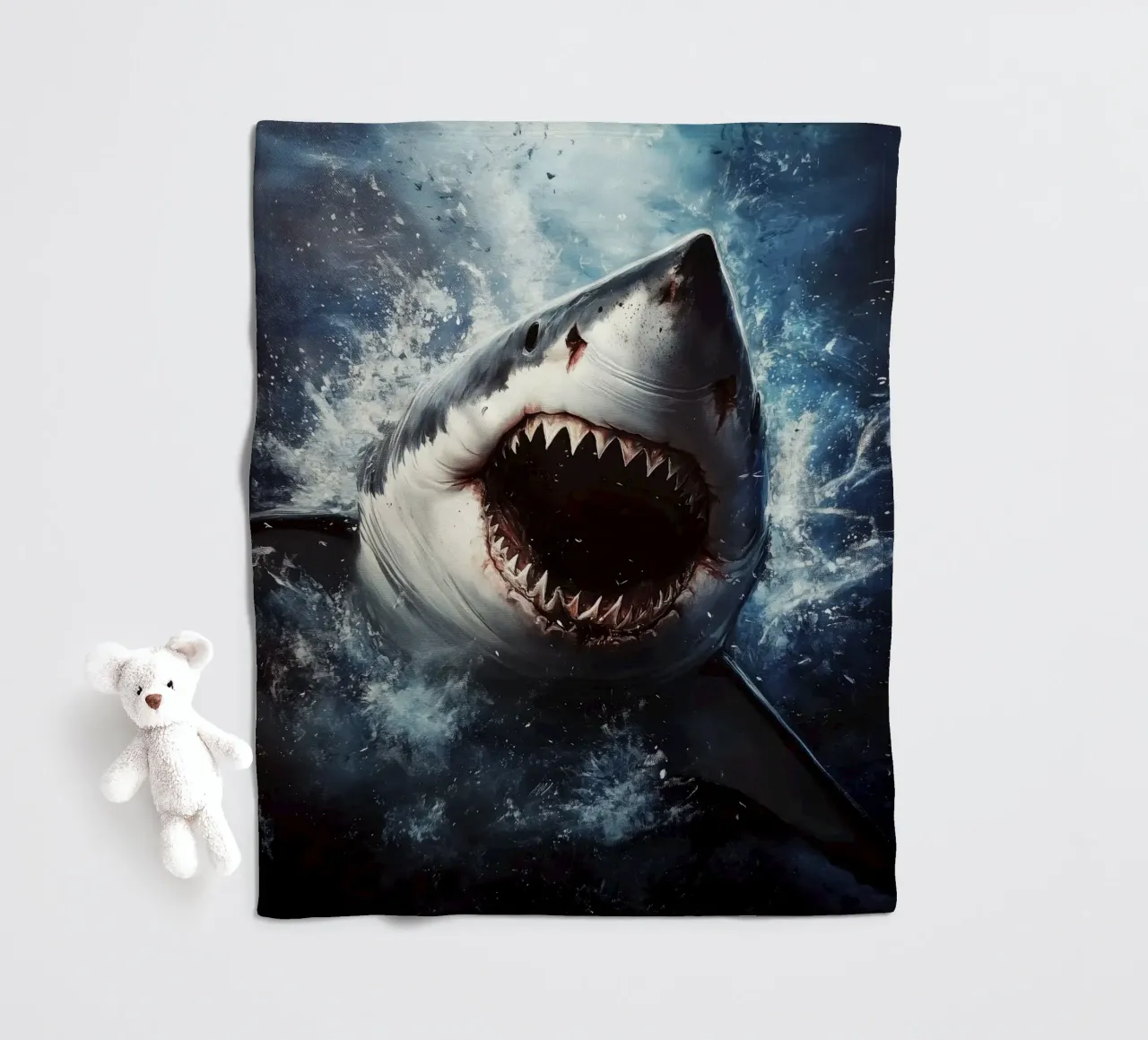 Hai Fleecedecke von Lionmixart