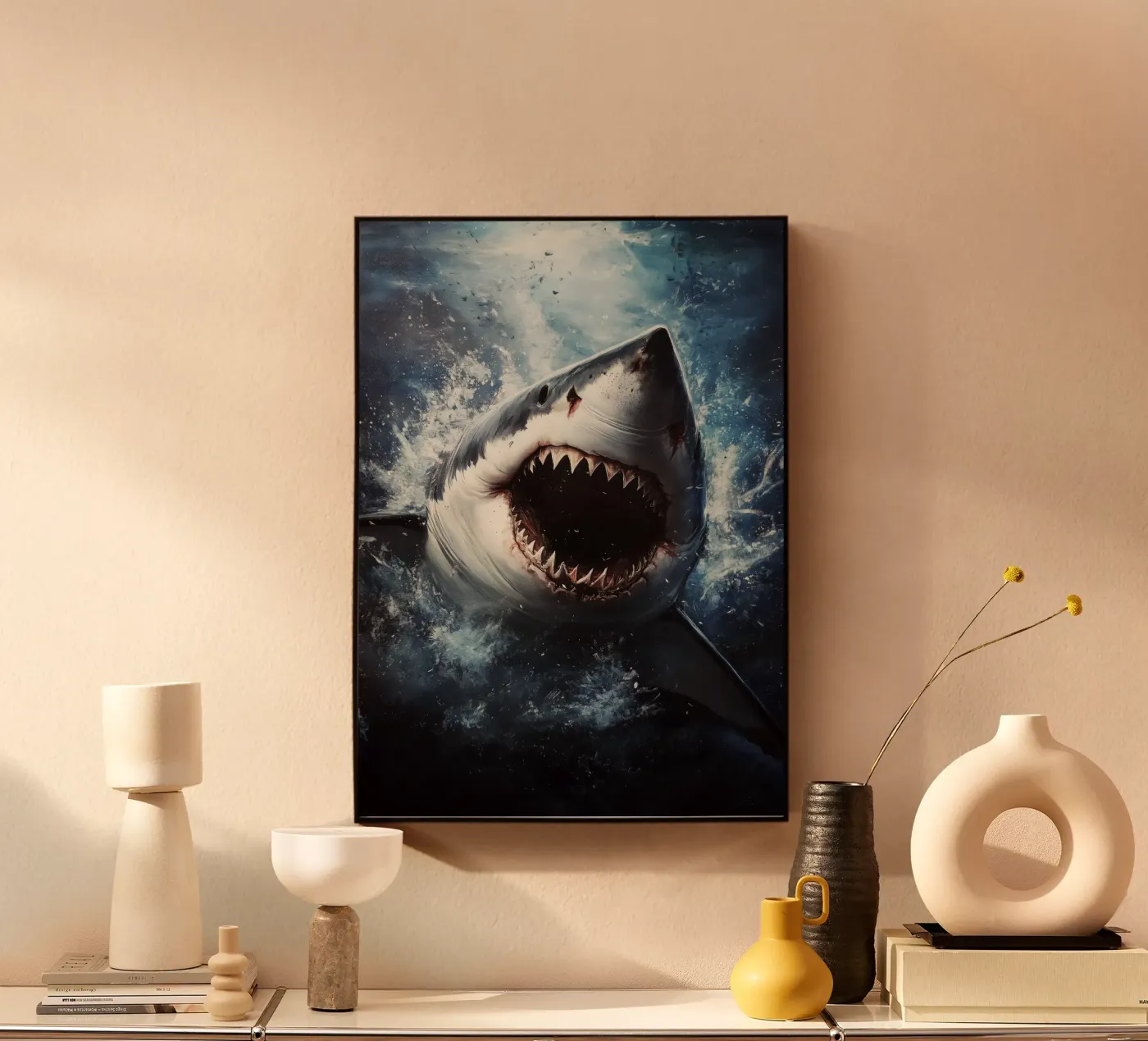 Shark Acryl-Glas von Lionmixart