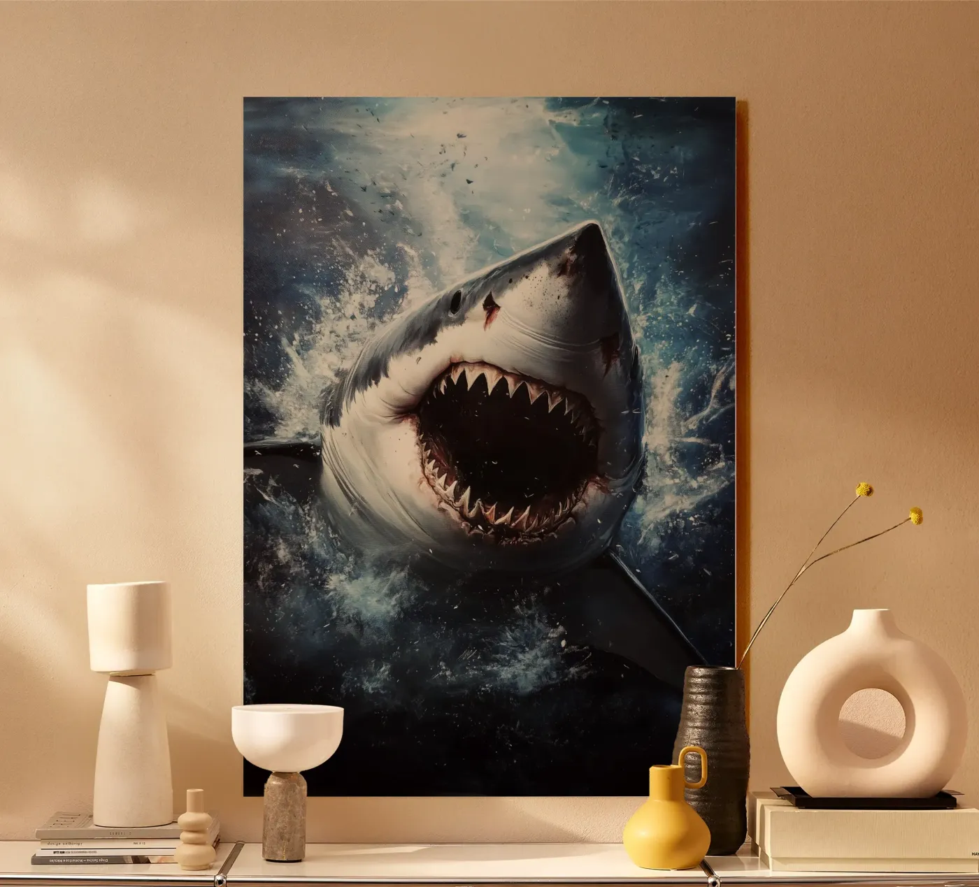 Shark Acryl-Glas von Lionmixart