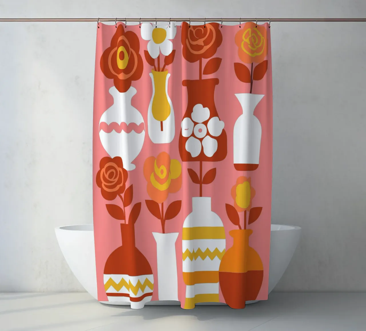 Eight Flower Vases shower curtain by FLOWER PLACE SHOP