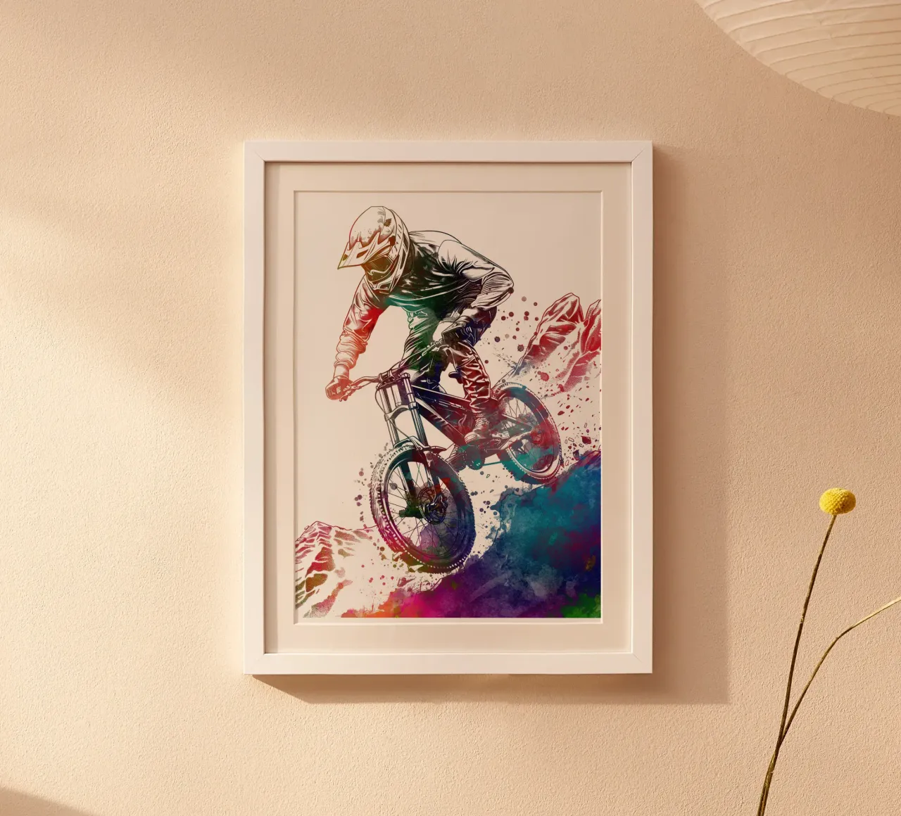 MTB biker sport art bianco poster da SPORT
