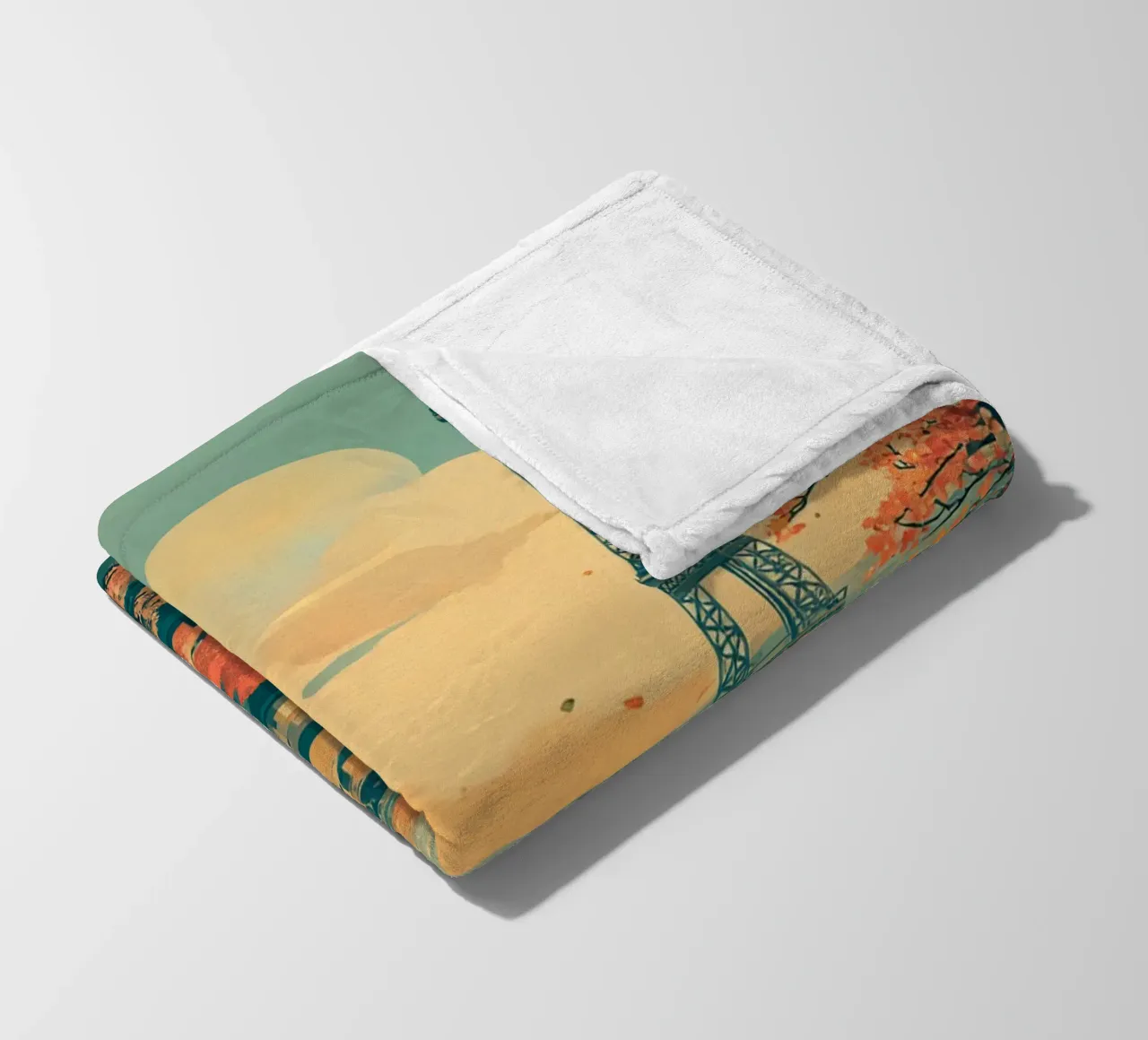 Autumn Reverie over Paris fleece blanket by Mosaic Dialogue