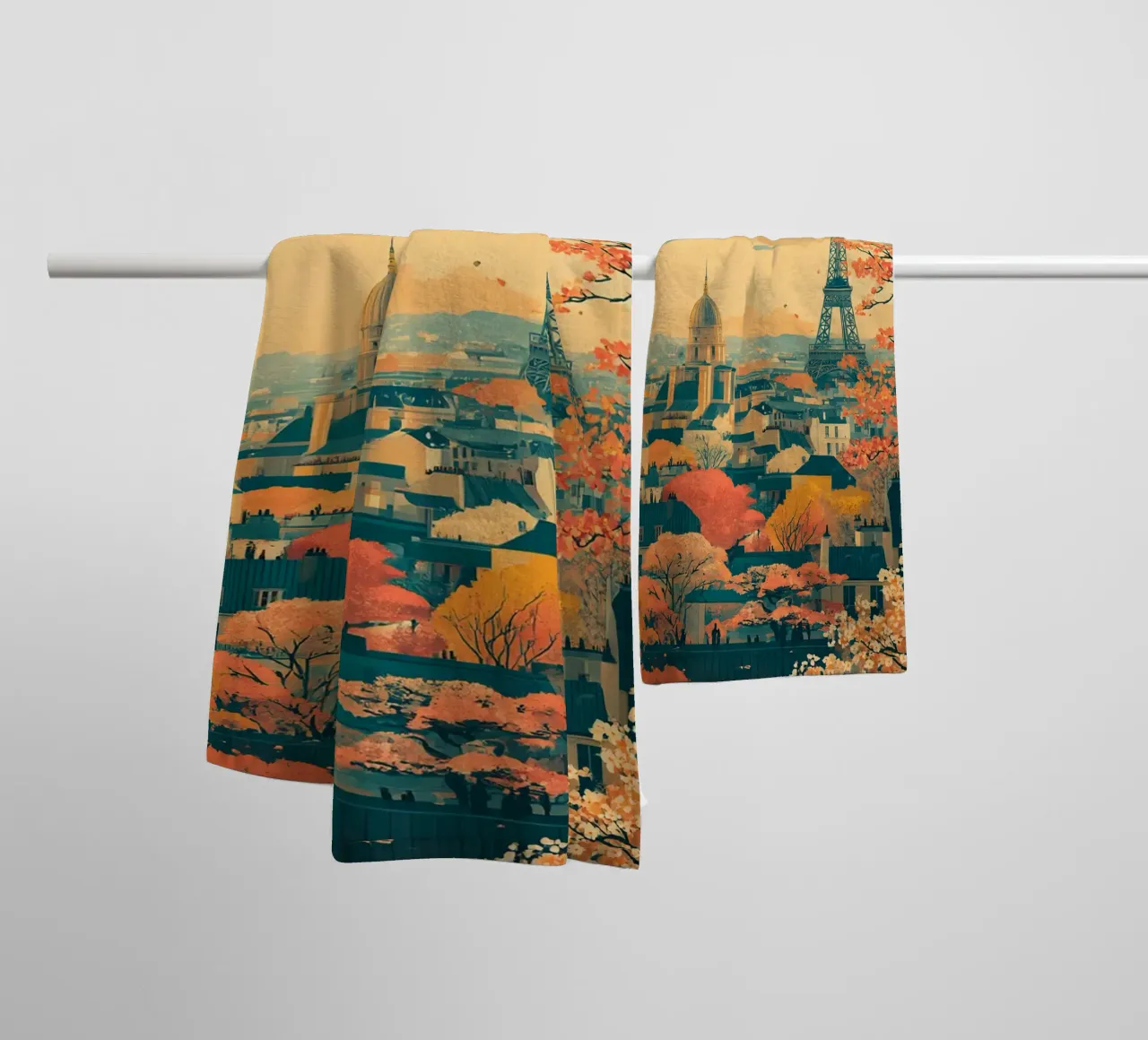 Autumn Reverie over Paris asciugamano da bagno da Mosaic Dialogue
