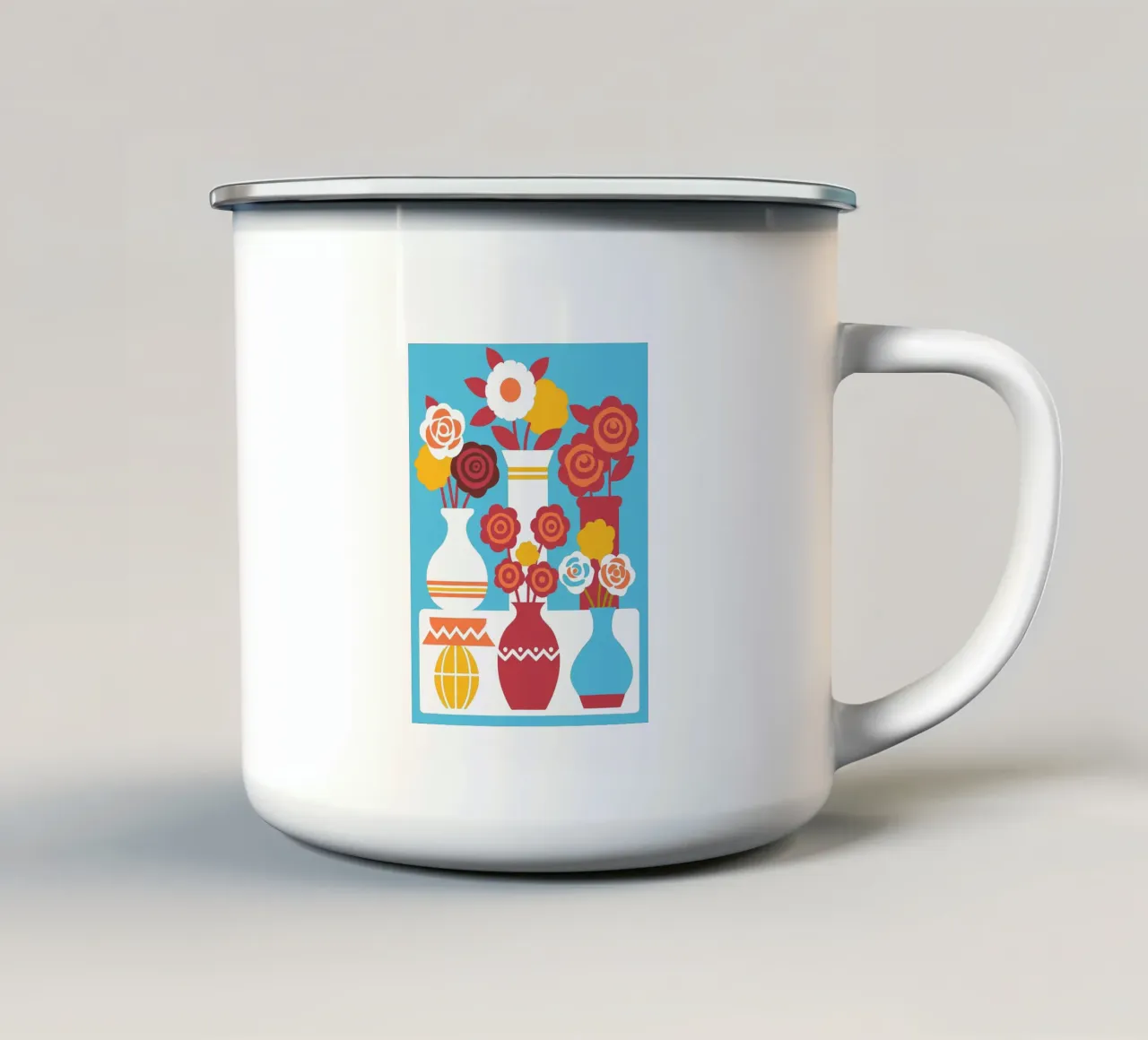 Sei vasi da fiori tazza in smalto da FLOWER PLACE SHOP