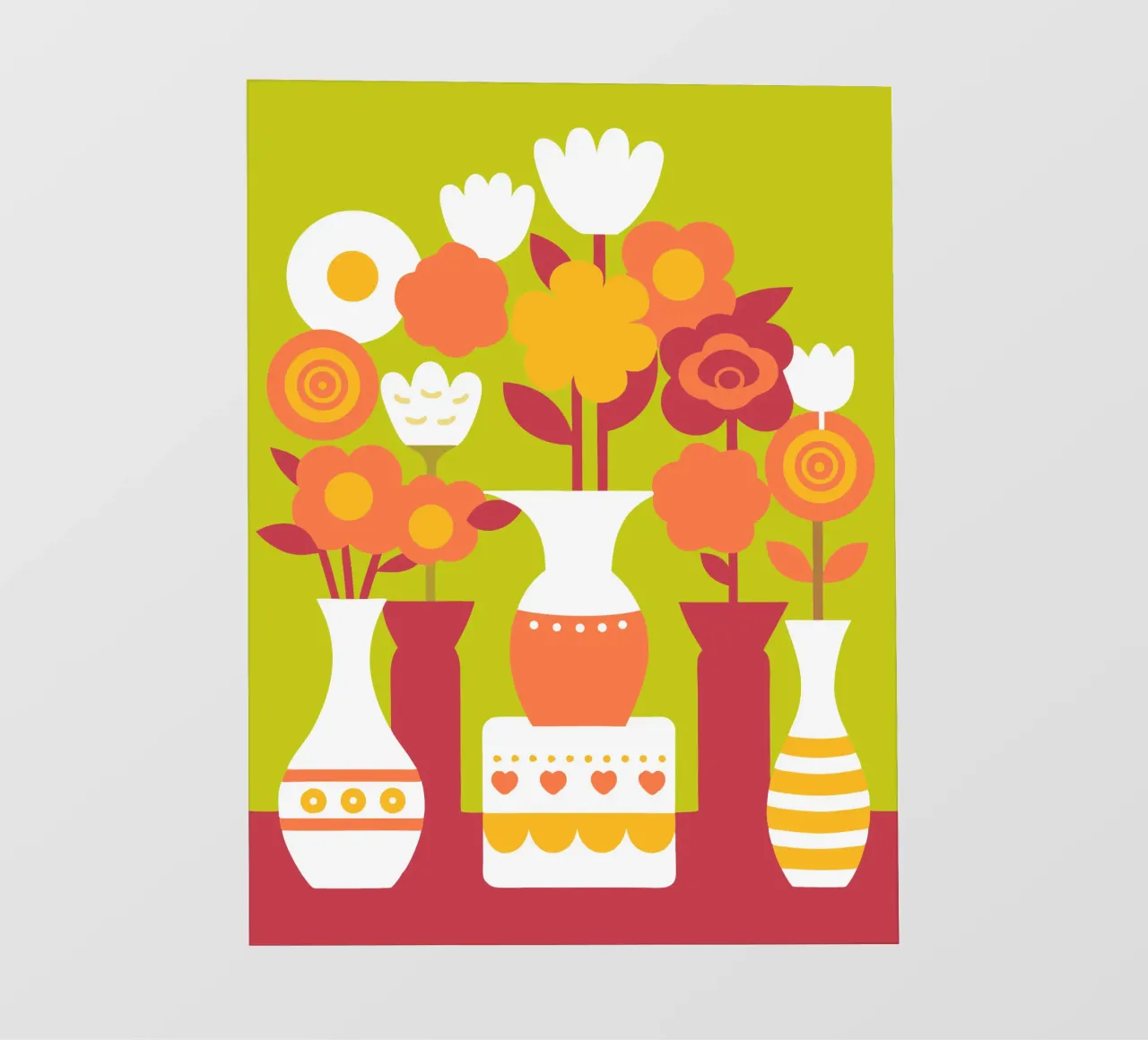 Cinque vasi di fiori telo in pvc da FLOWER PLACE SHOP