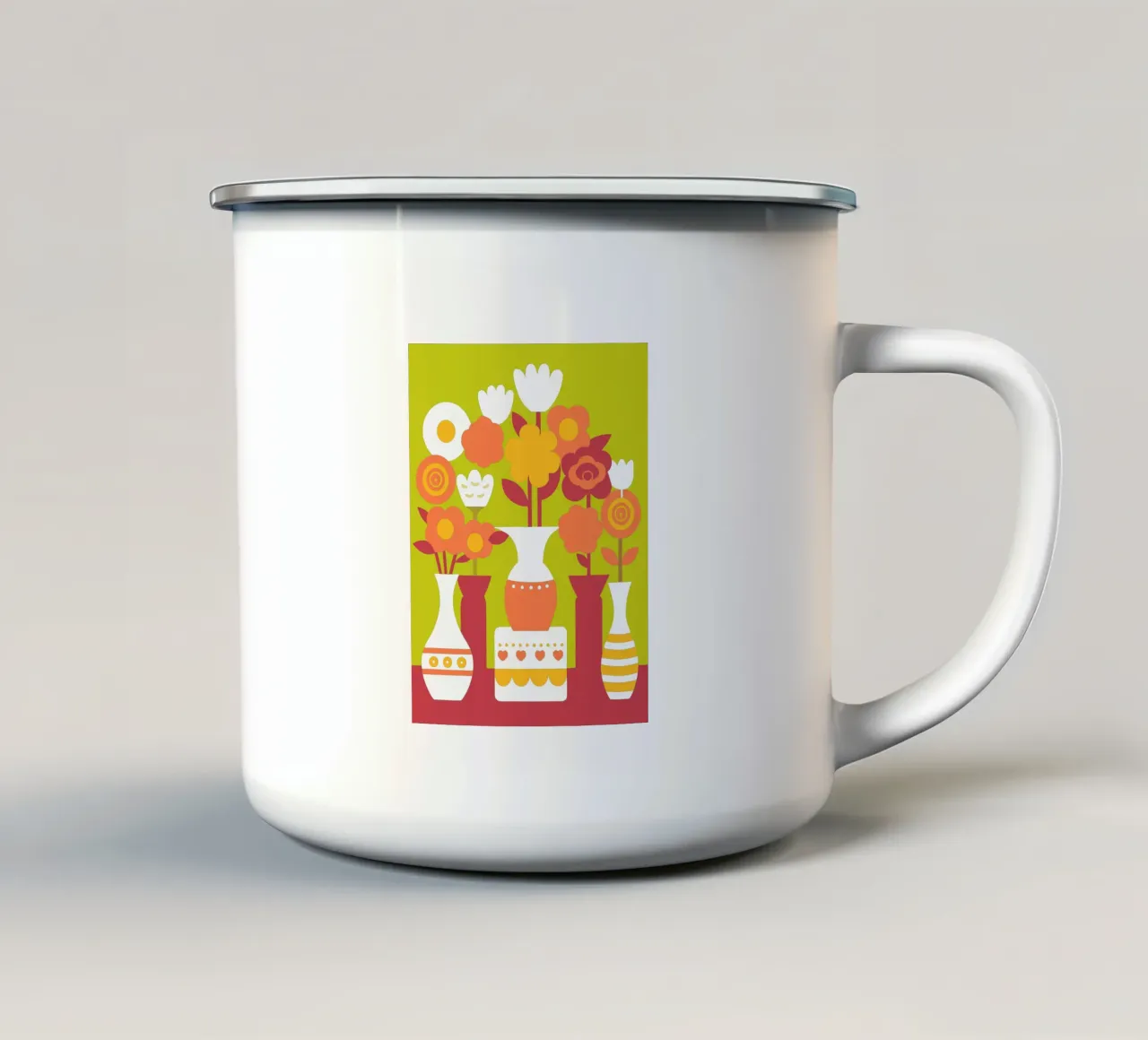 Cinque vasi di fiori tazza in smalto da FLOWER PLACE SHOP