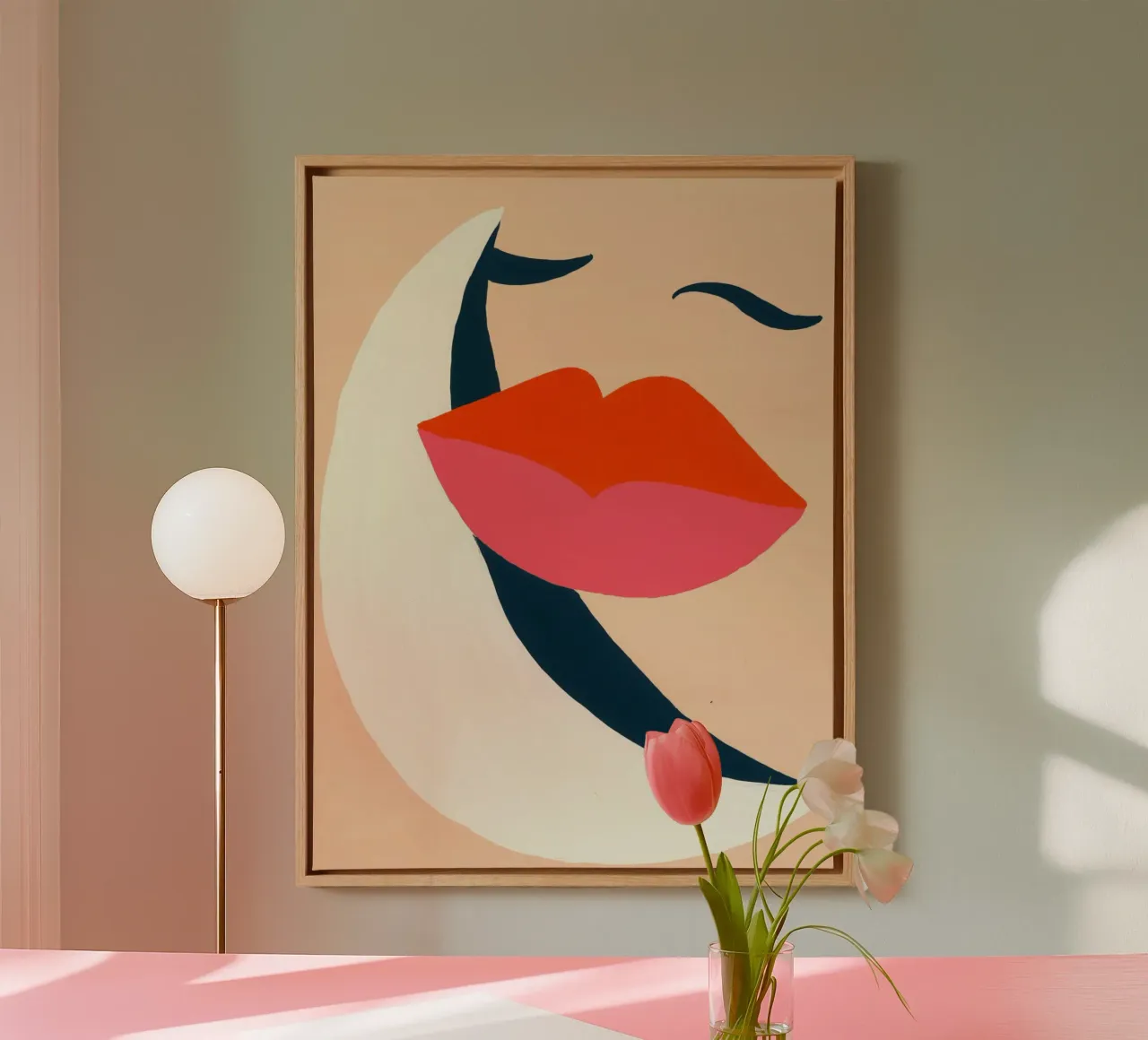 Abstracte nachtzoen | Art Déco heroverwogen canvas met Baklijst van Autofocus