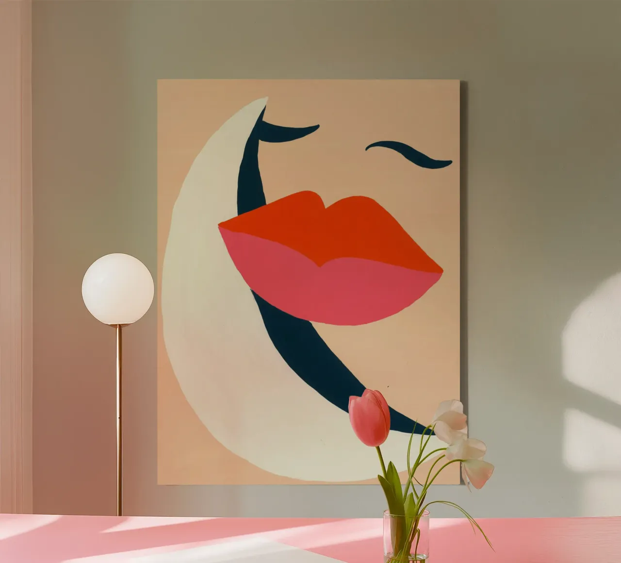 Abstracte nachtzoen | Art Déco heroverwogen canvas met Baklijst van Autofocus