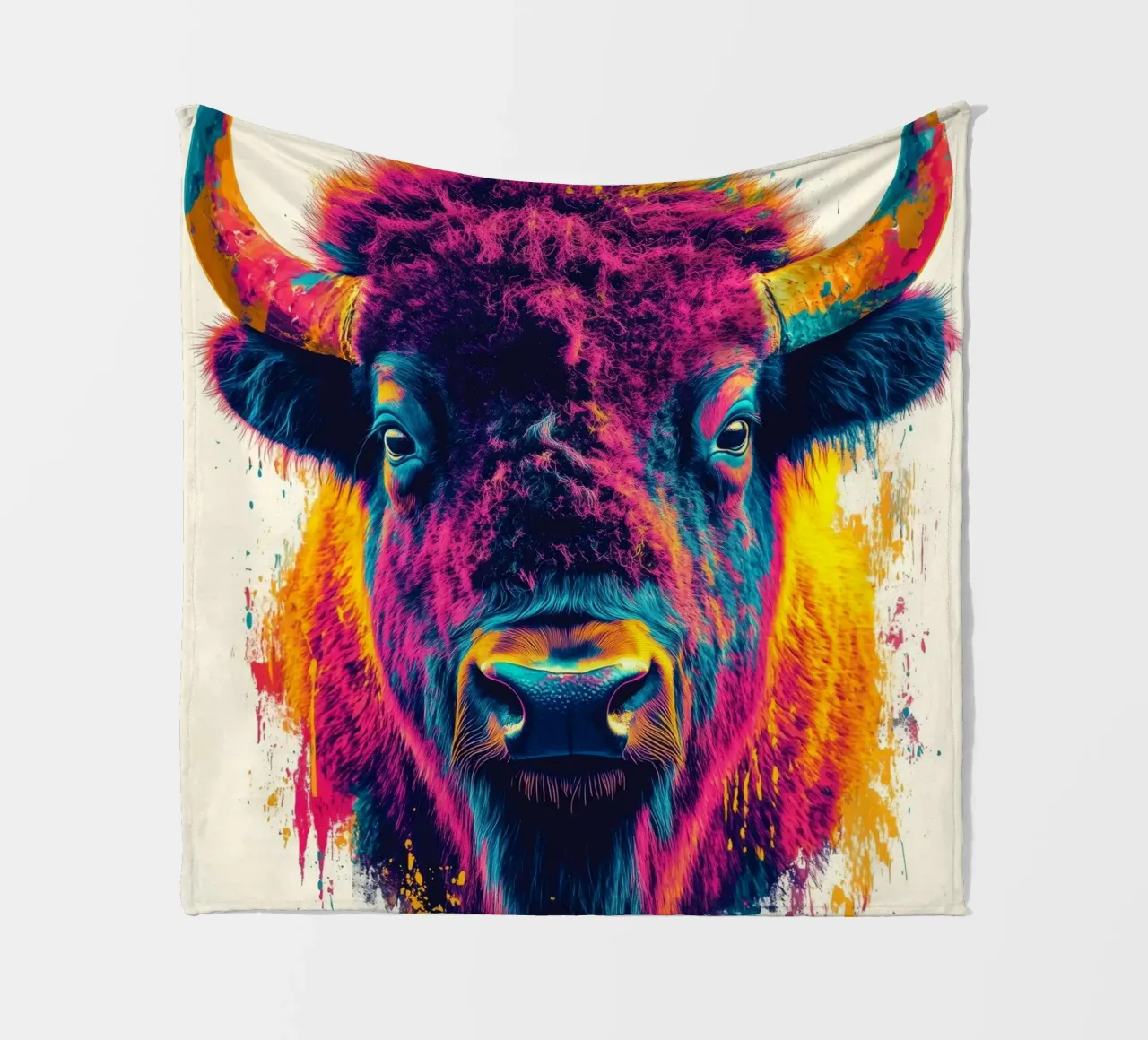 Bison Fleecedecke von Lionmixart