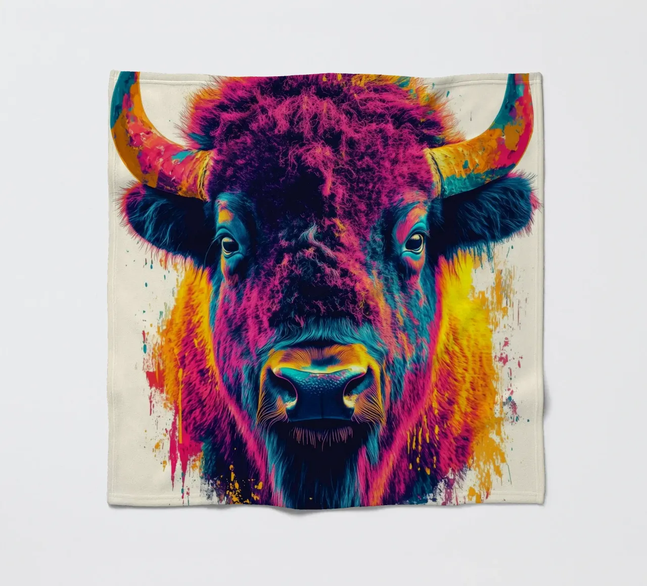 Bison Fleecedecke von Lionmixart