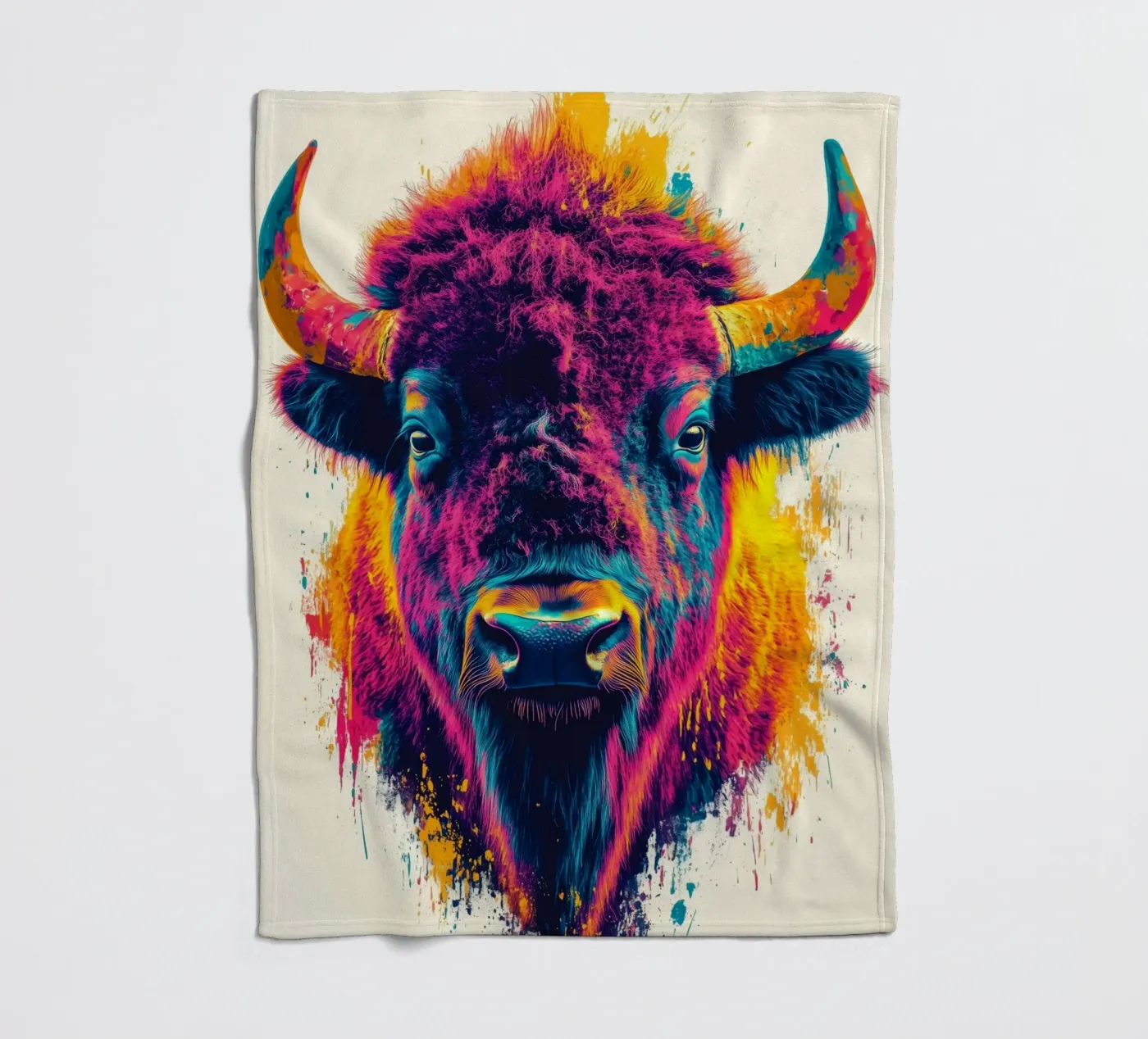 Bison Fleecedecke von Lionmixart