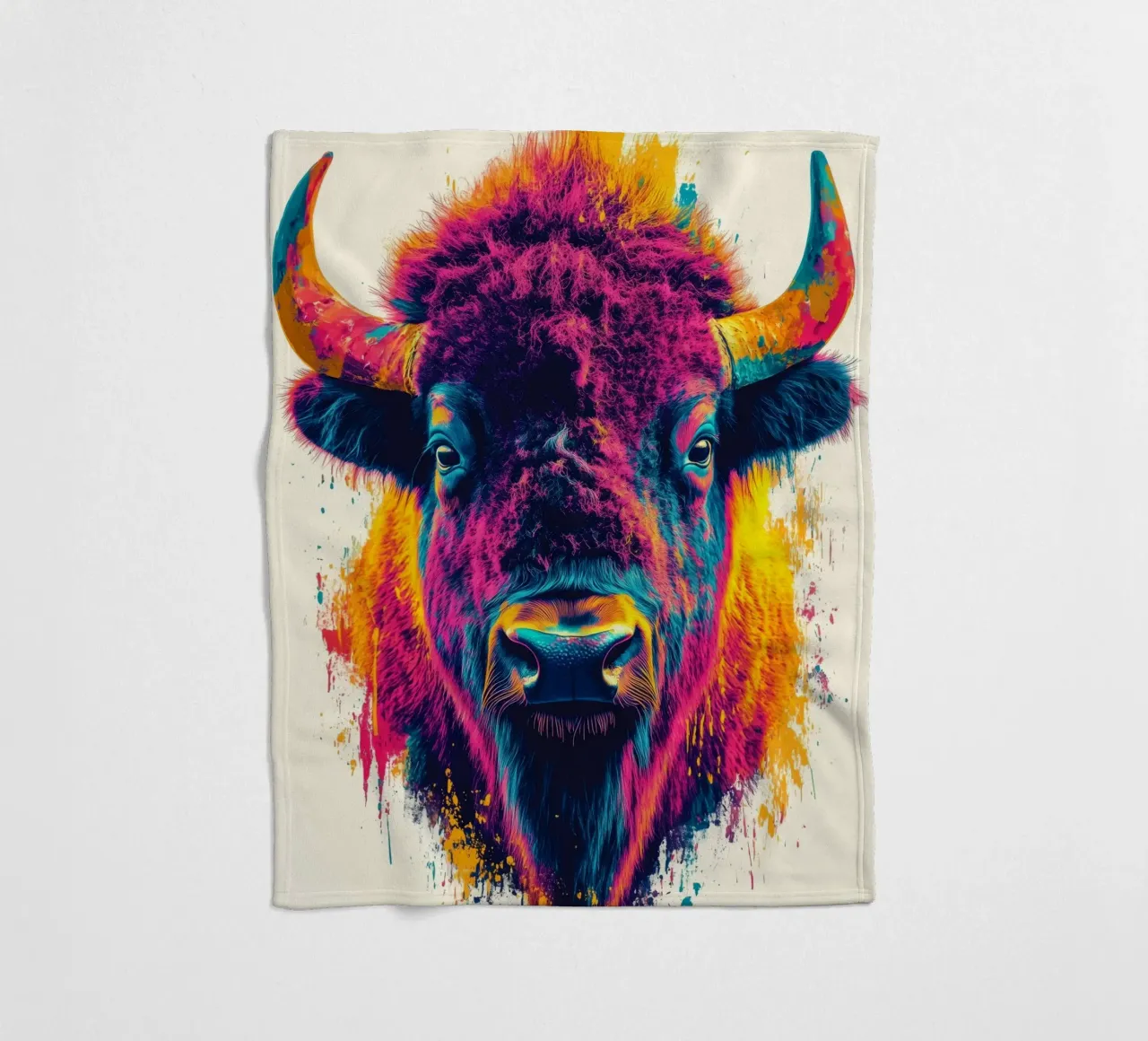 Bison Fleecedecke von Lionmixart