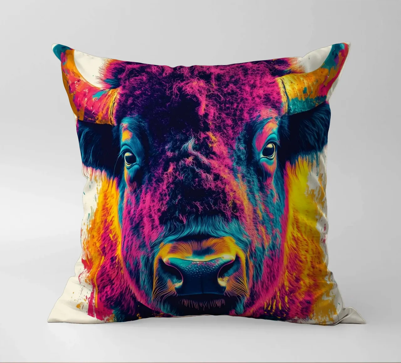 Bisonte cuscino da Lionmixart