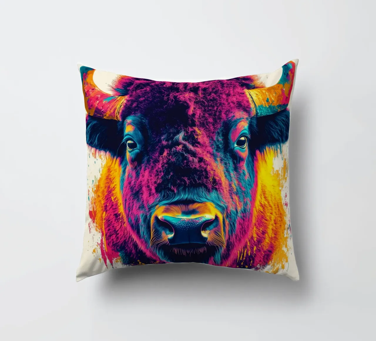 Bisonte cuscino da Lionmixart