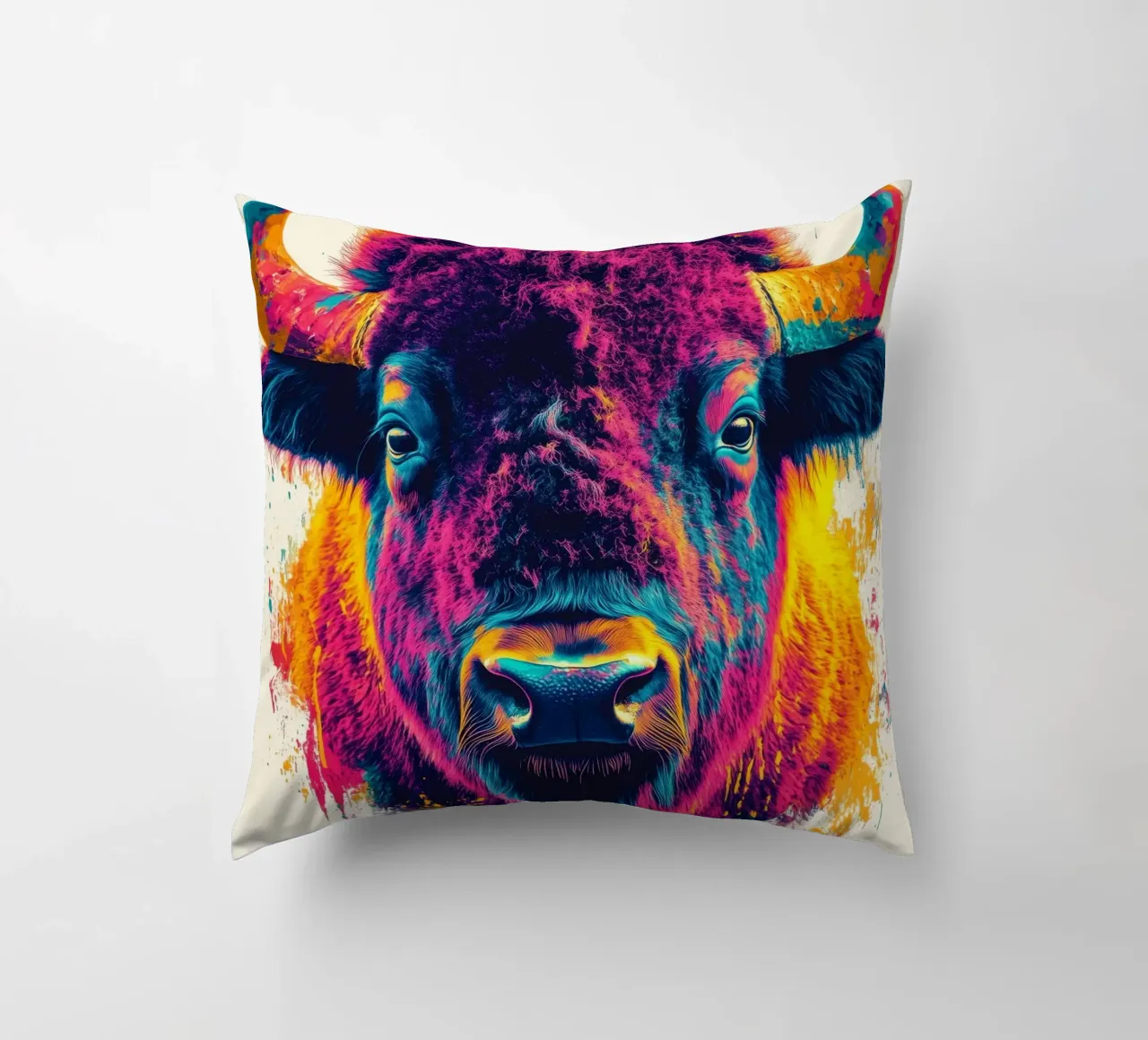 Bisonte cuscino da Lionmixart