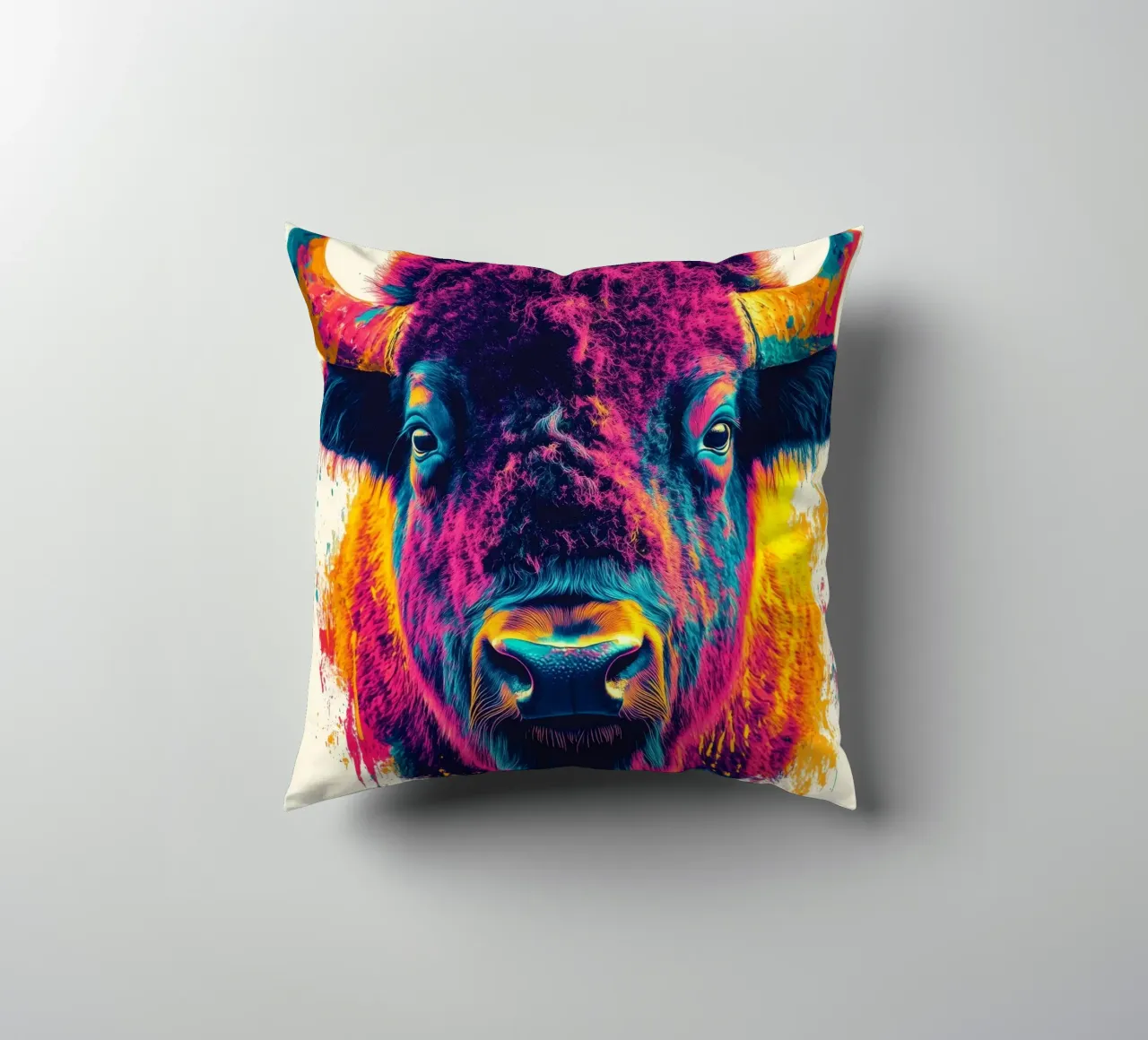 Bisonte cuscino da Lionmixart