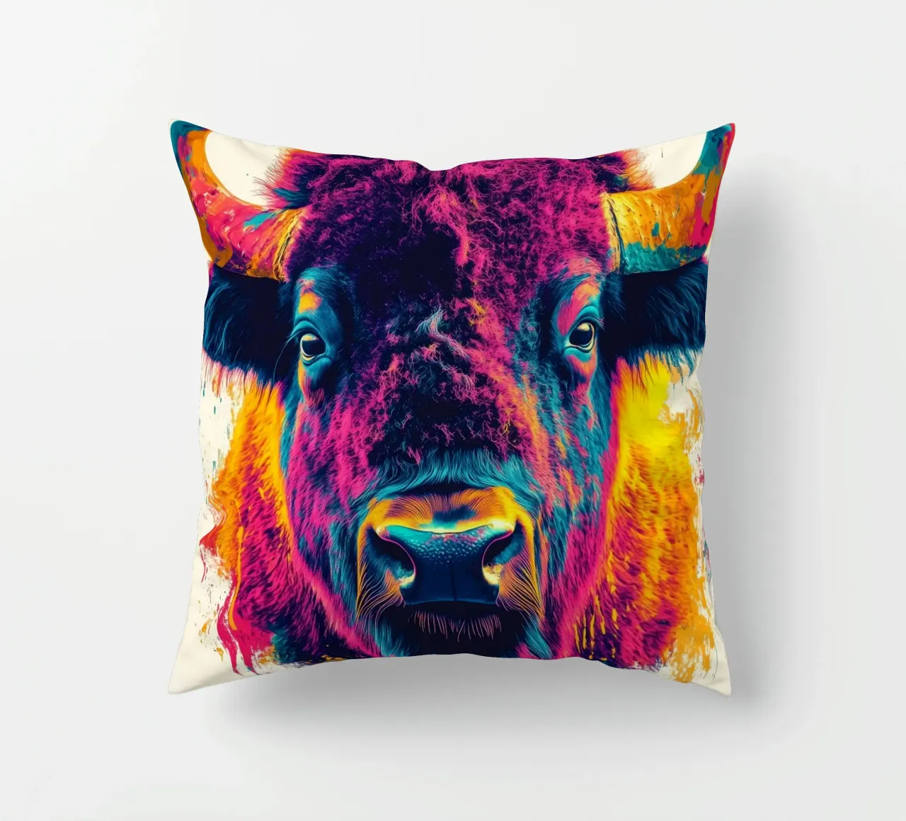 Bisonte cuscino da Lionmixart