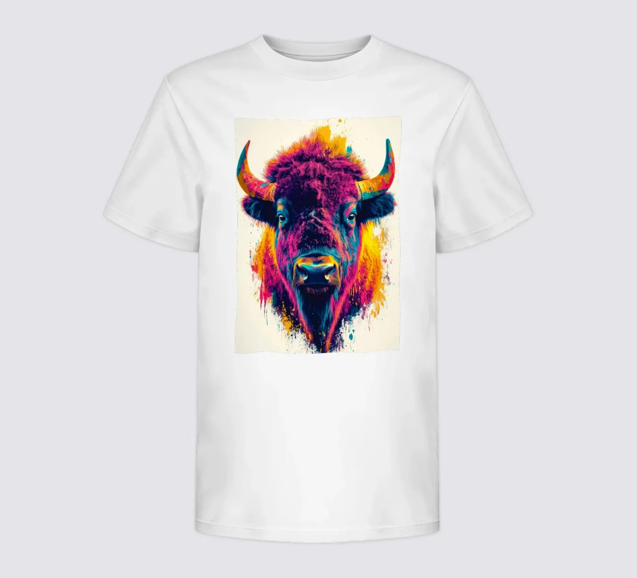 Bisonte t-shirt bambini da Lionmixart