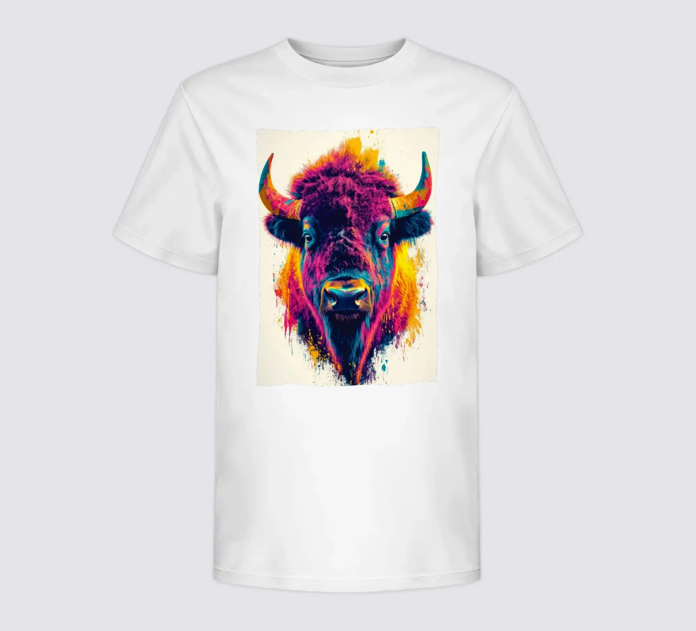 Bisonte t-shirt bambini da Lionmixart