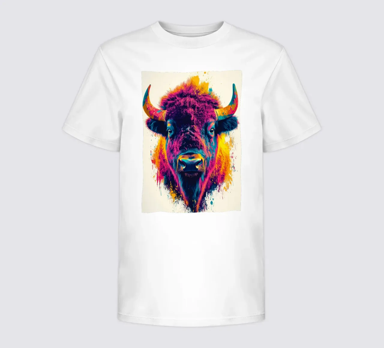 Bisonte t-shirt bambini da Lionmixart