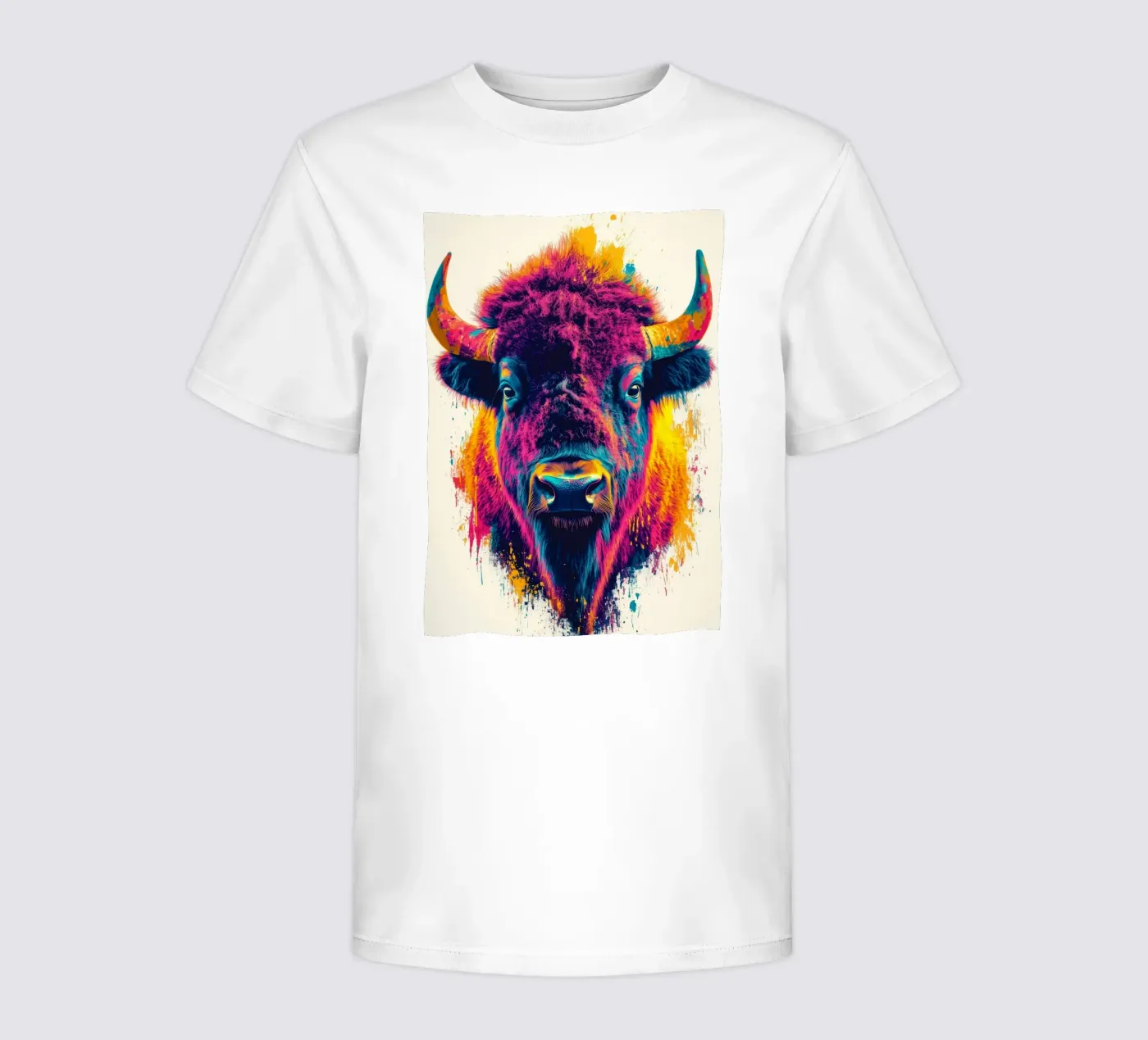Bisonte t-shirt bambini da Lionmixart