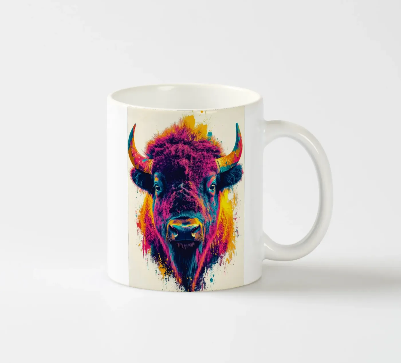 Bison ceramic mug by Lionmixart