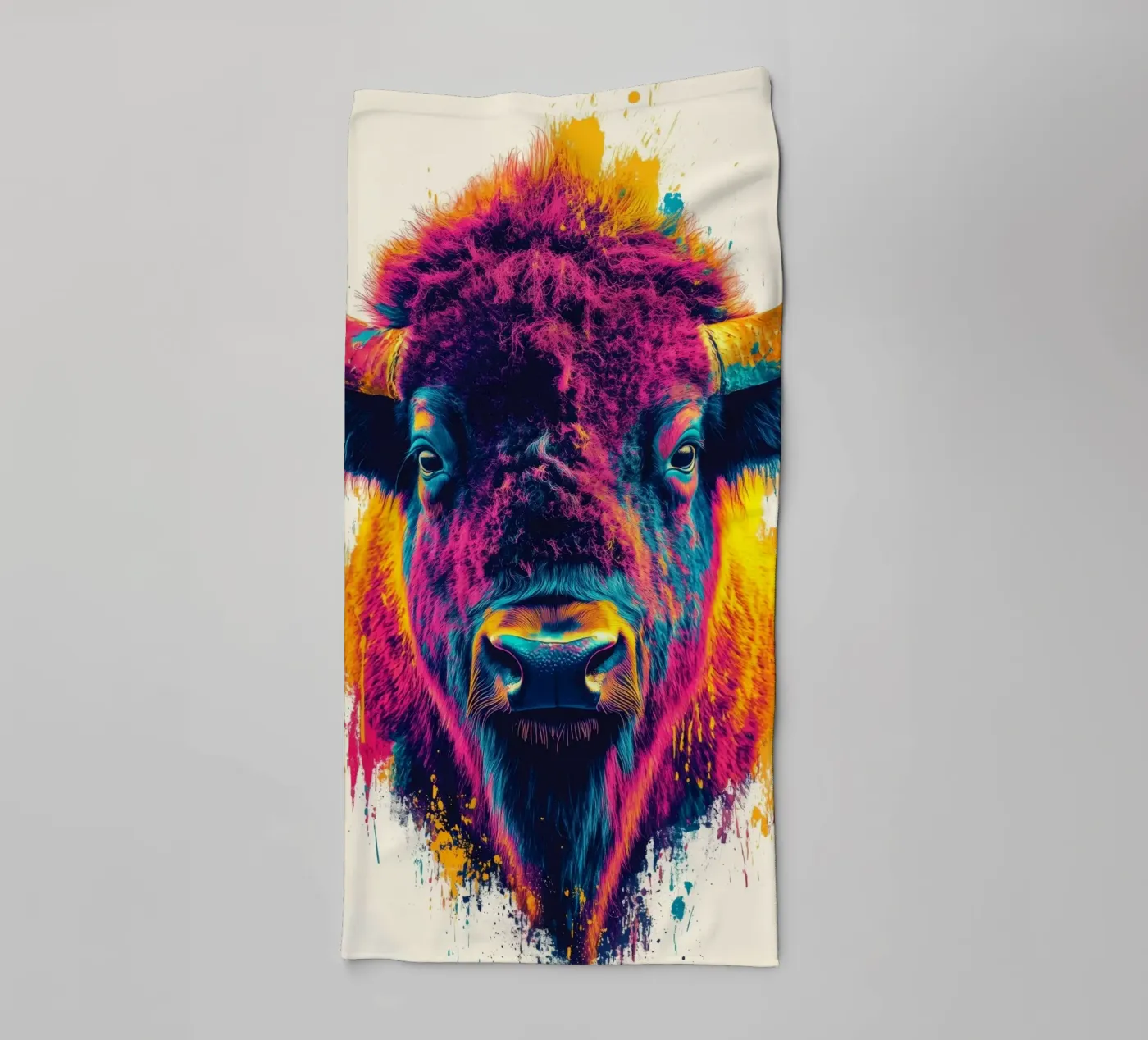 Bison towel by Lionmixart