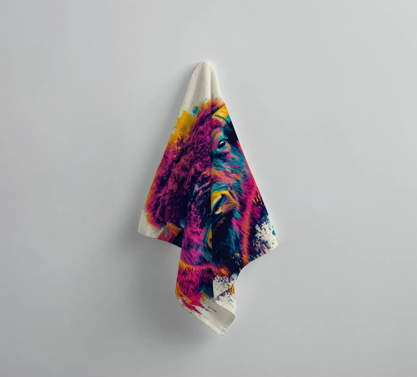 Bison towel by Lionmixart