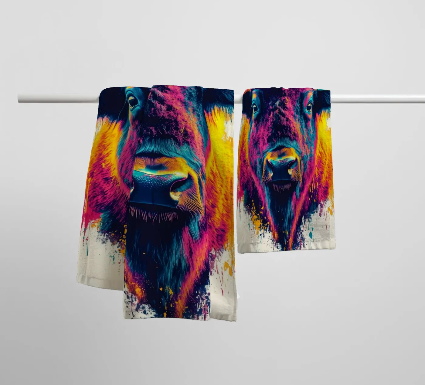 Bison towel by Lionmixart