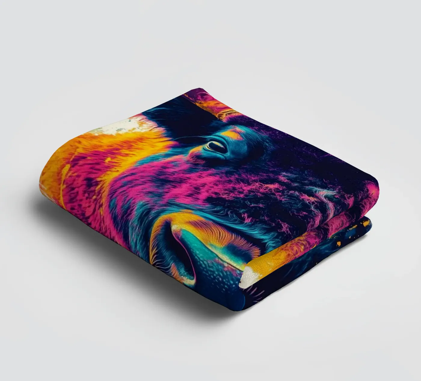 Bison towel by Lionmixart