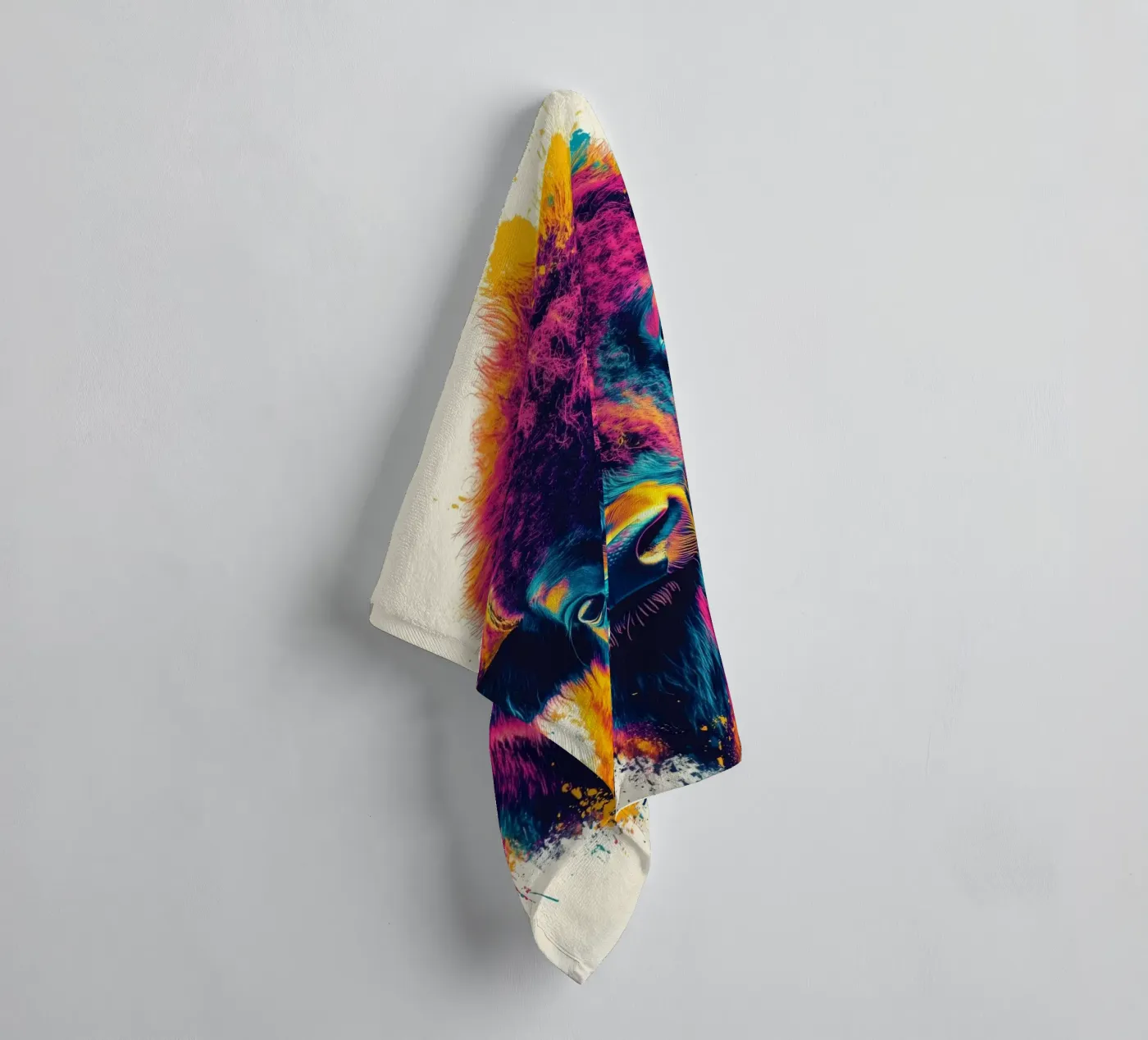 Bison towel by Lionmixart